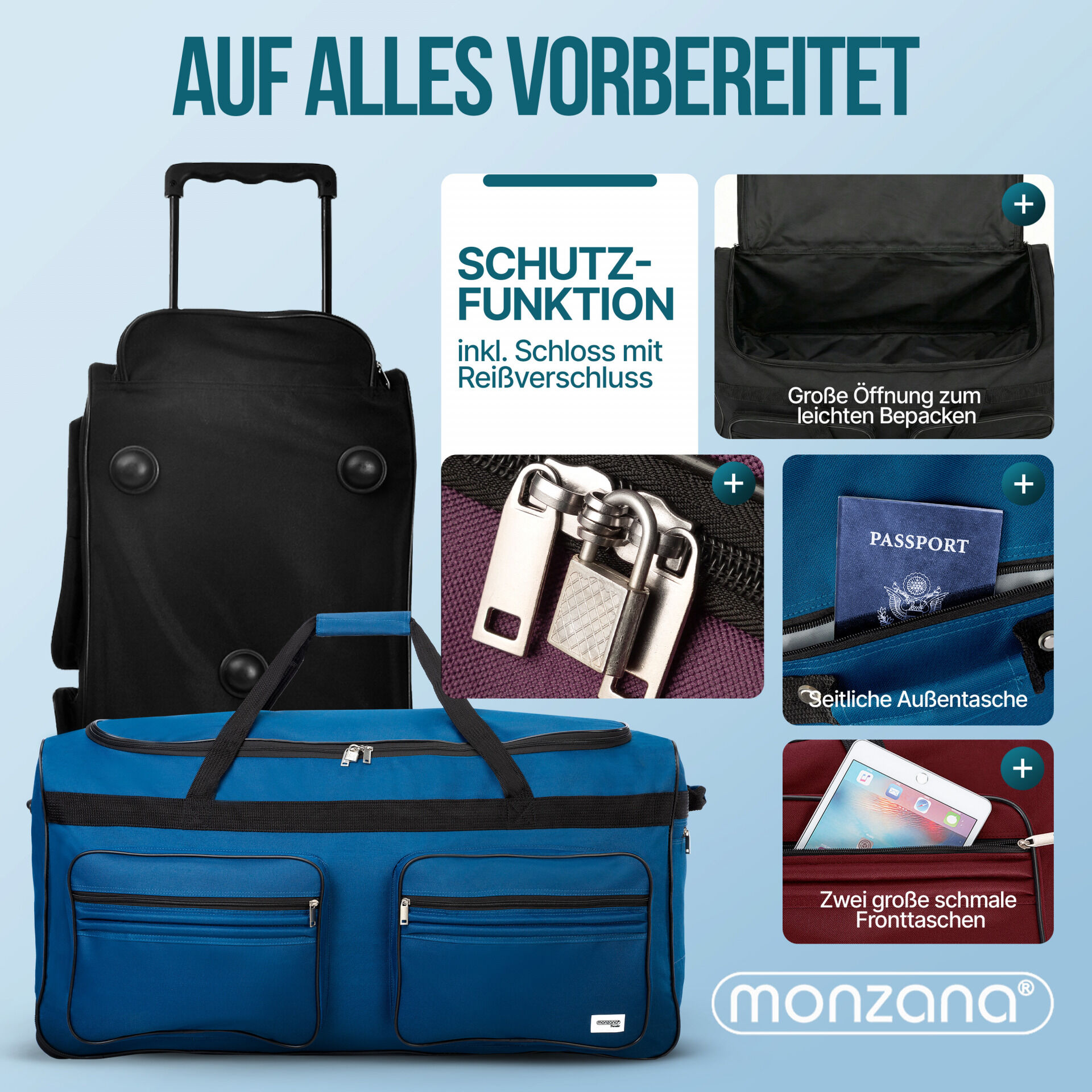 Rollenreisetasche XXL Violett 160L