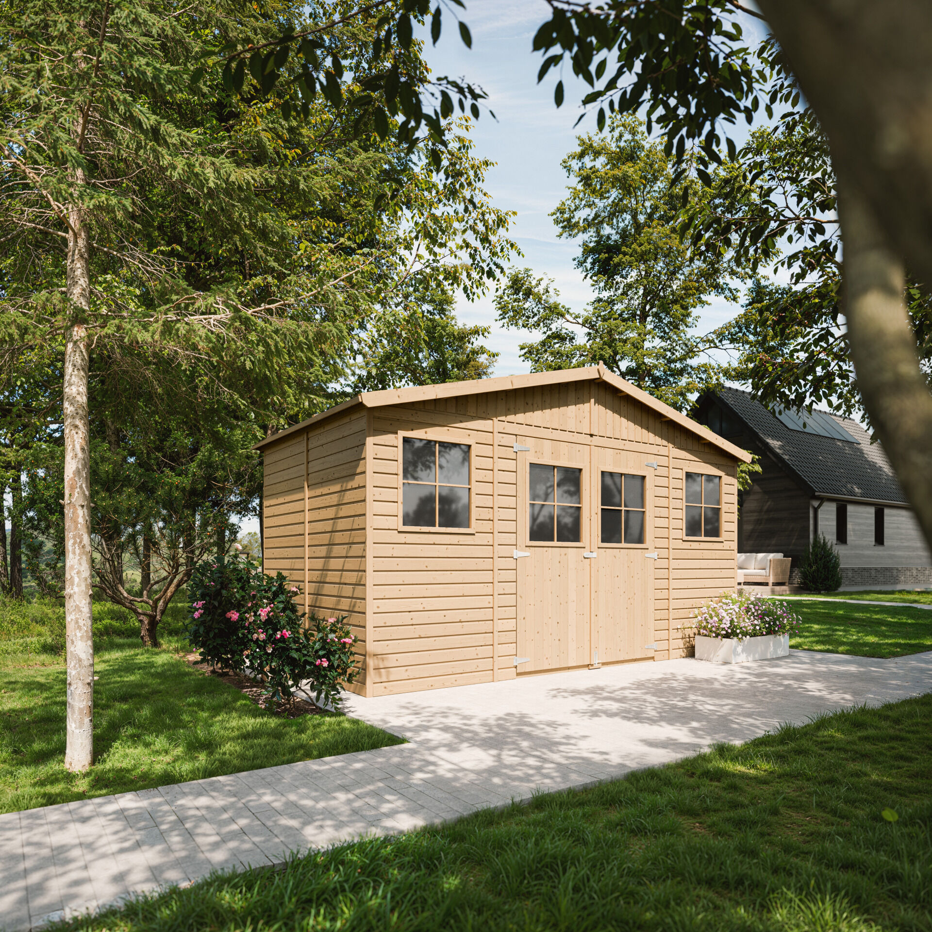 Gartenhaus Gustav M332 – Gerätehaus Holz 401 x 199 cm – 8 m2