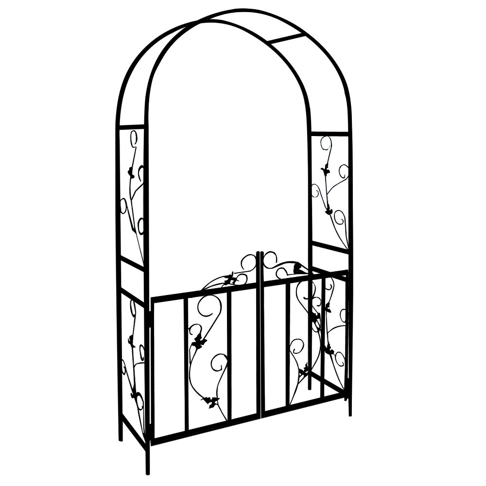Rosenbogen Schwarz Metall 225x115x37cm