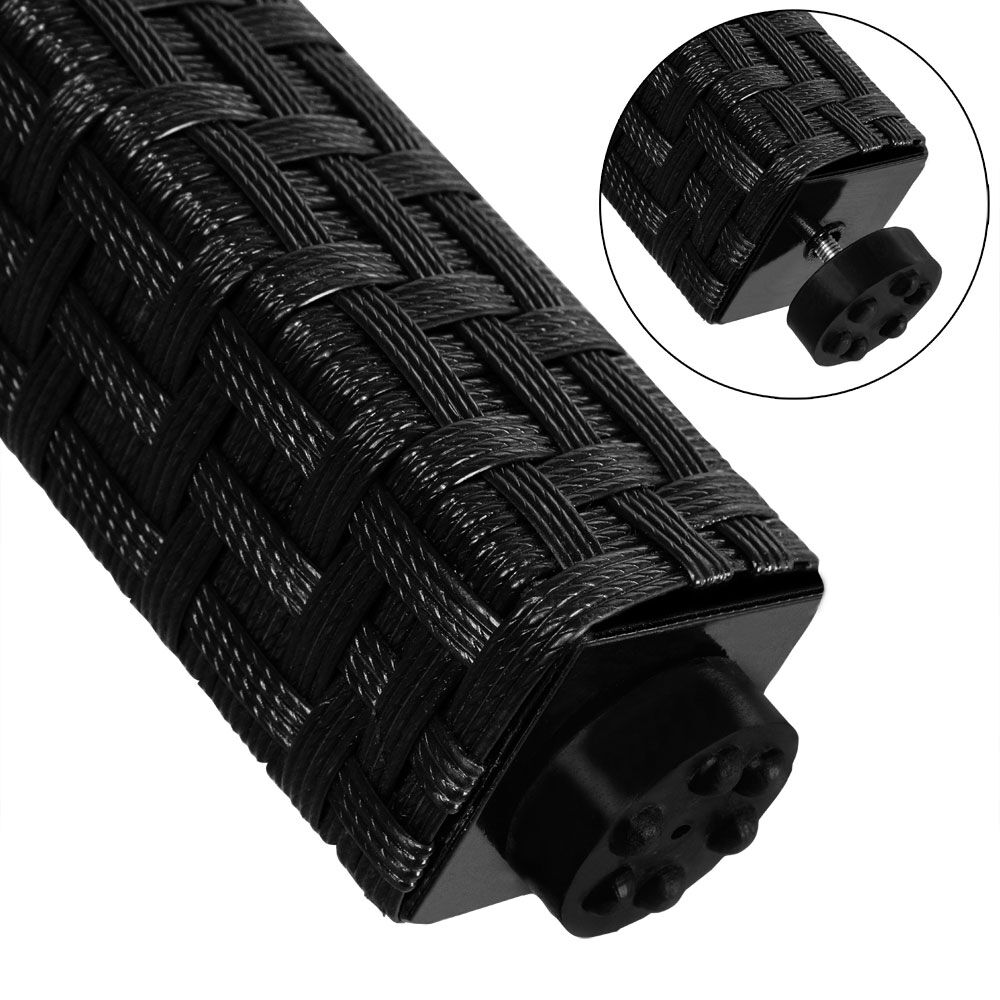 Polyrattan Garten-Sitzgruppe Rio 9-tlg Schwarz verstellbar