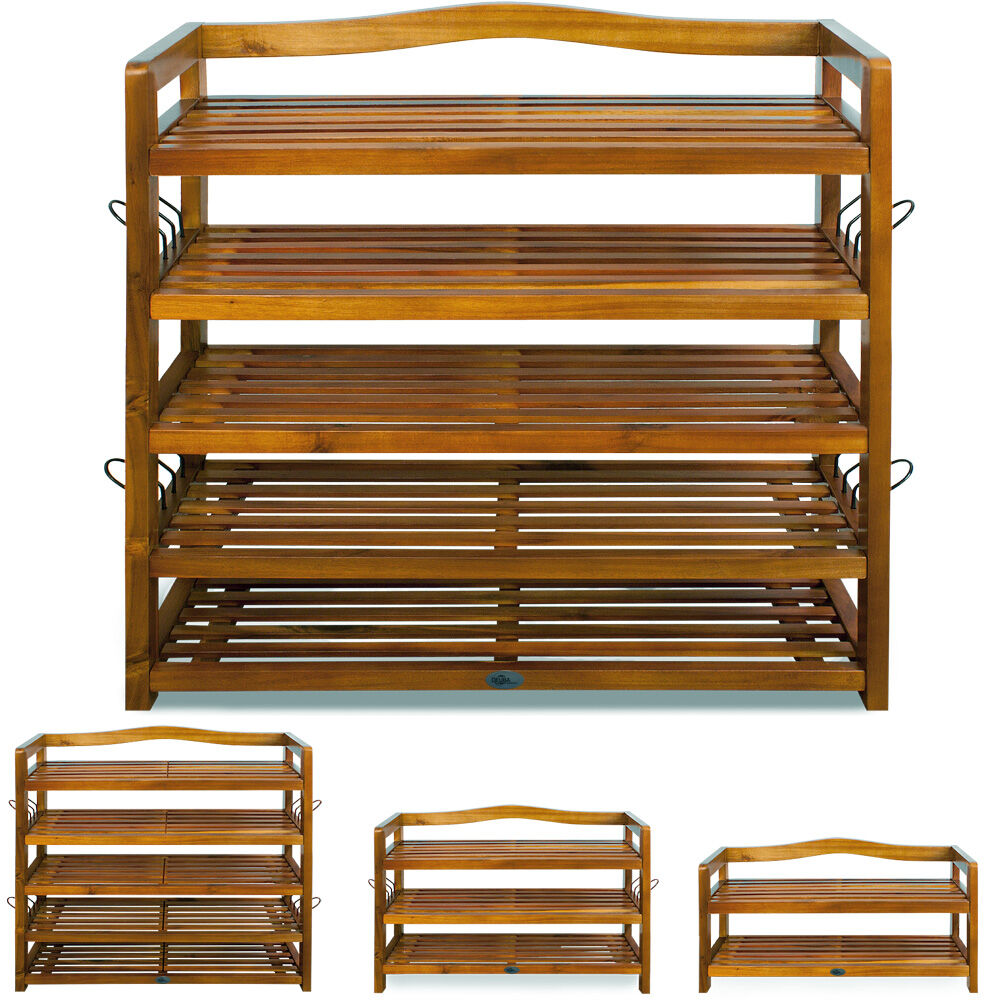 Schuhregal Akazienholz 95x26x82cm