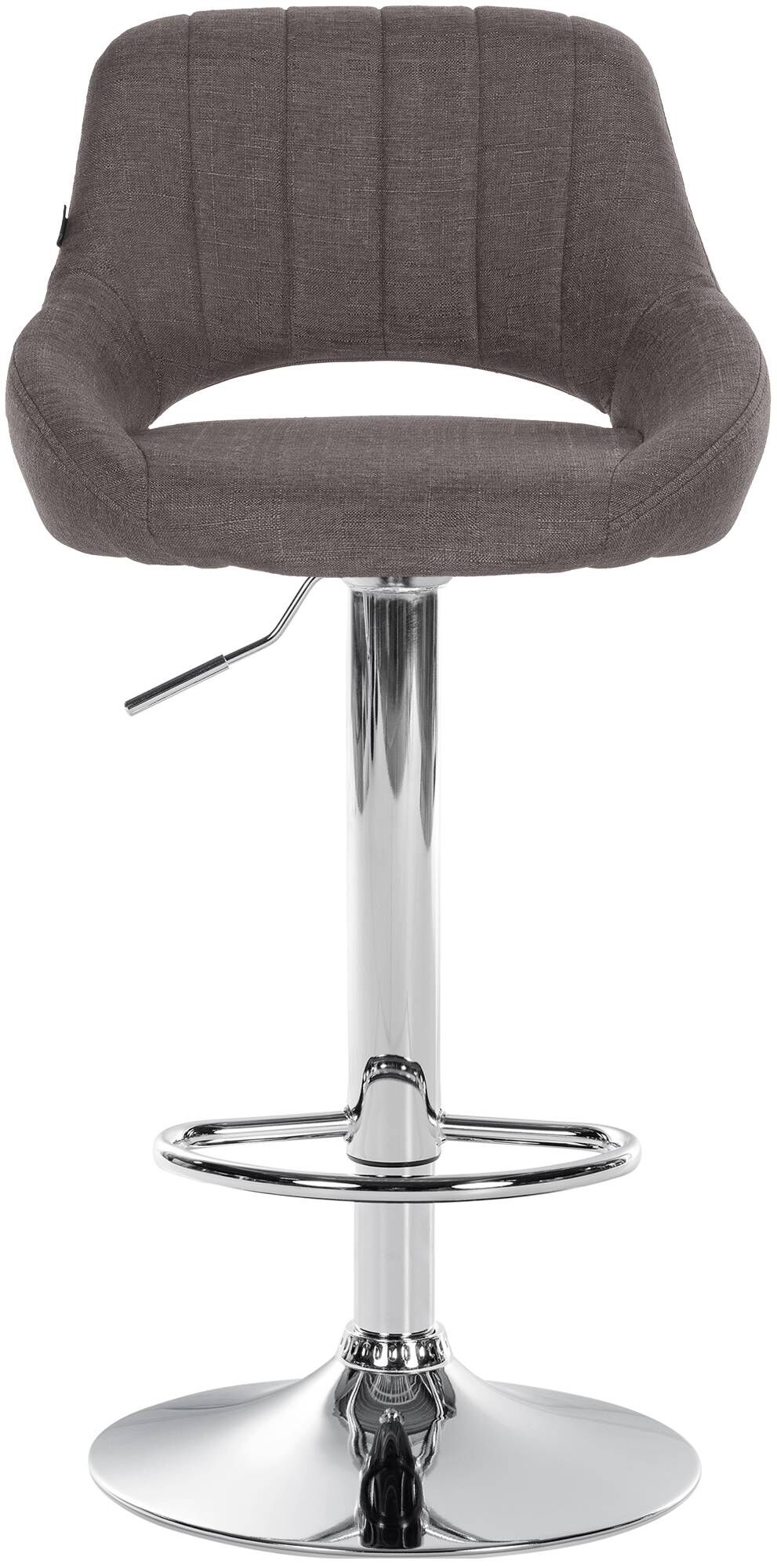 Barhocker Milet Stoff chrom, dunkelgrau