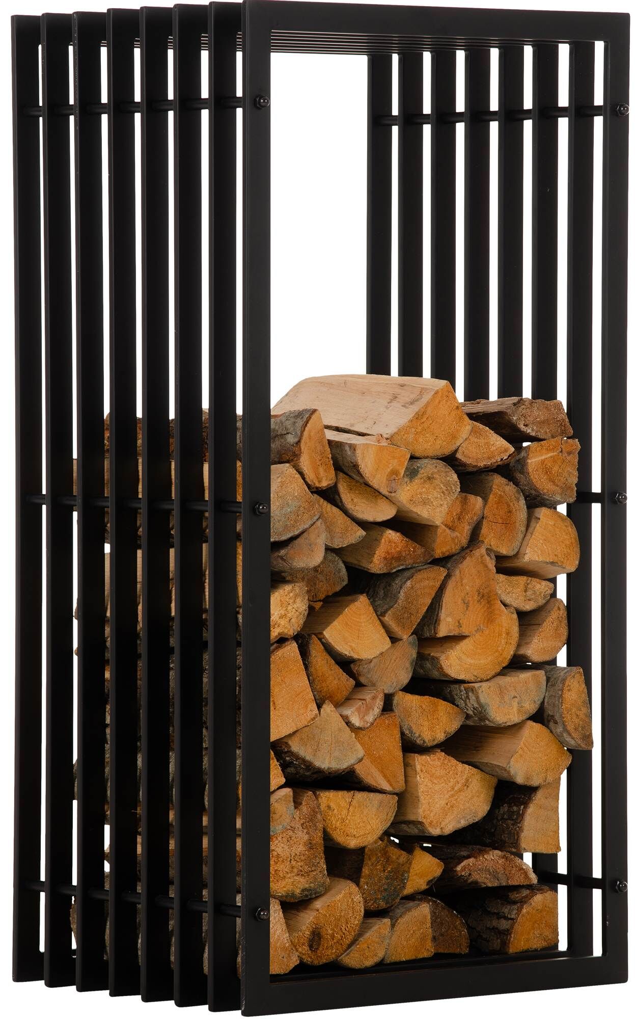 Kaminholzständer Irving 40x50x100, schwarz-matt
