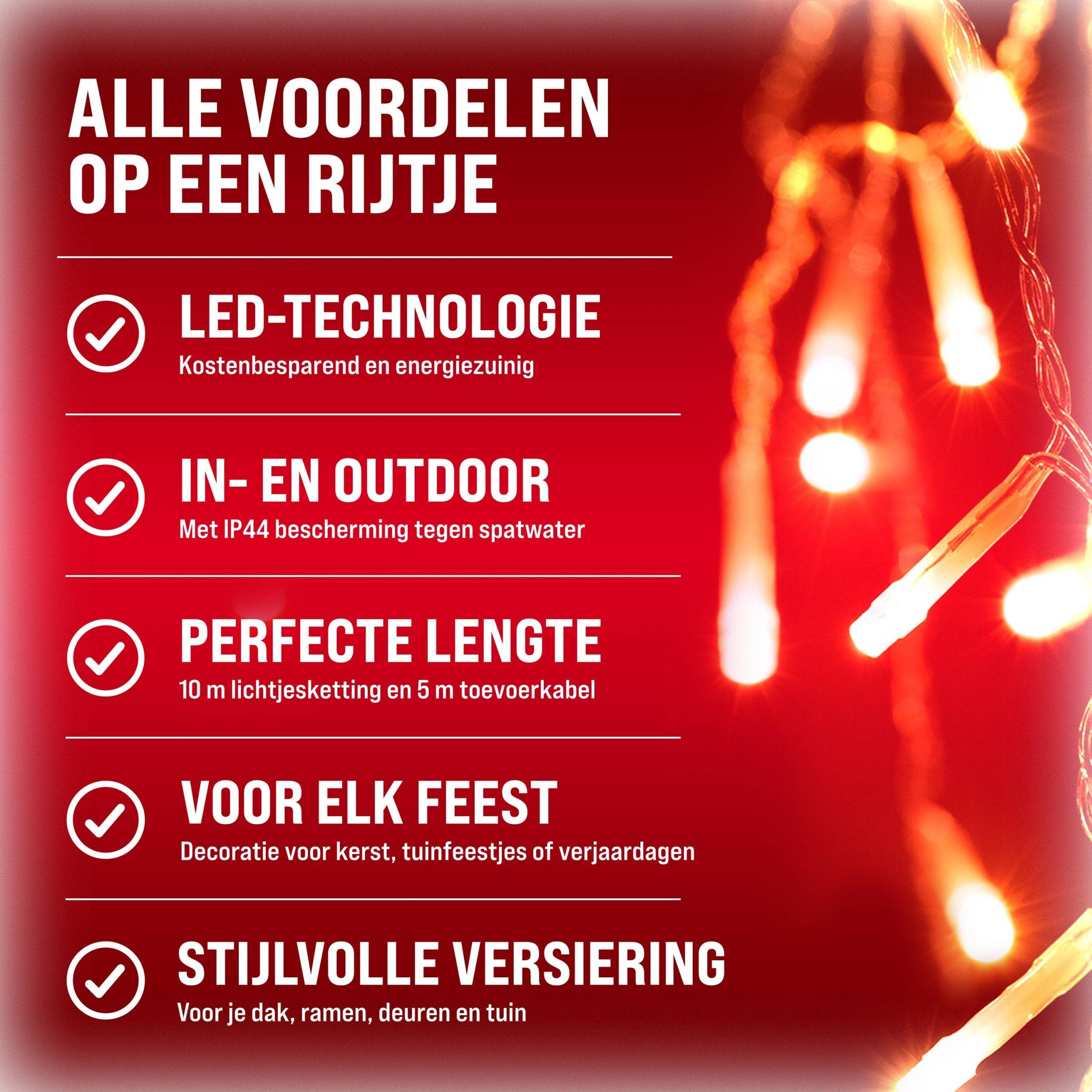 Regenlichterkette LED Warmweiß 10m