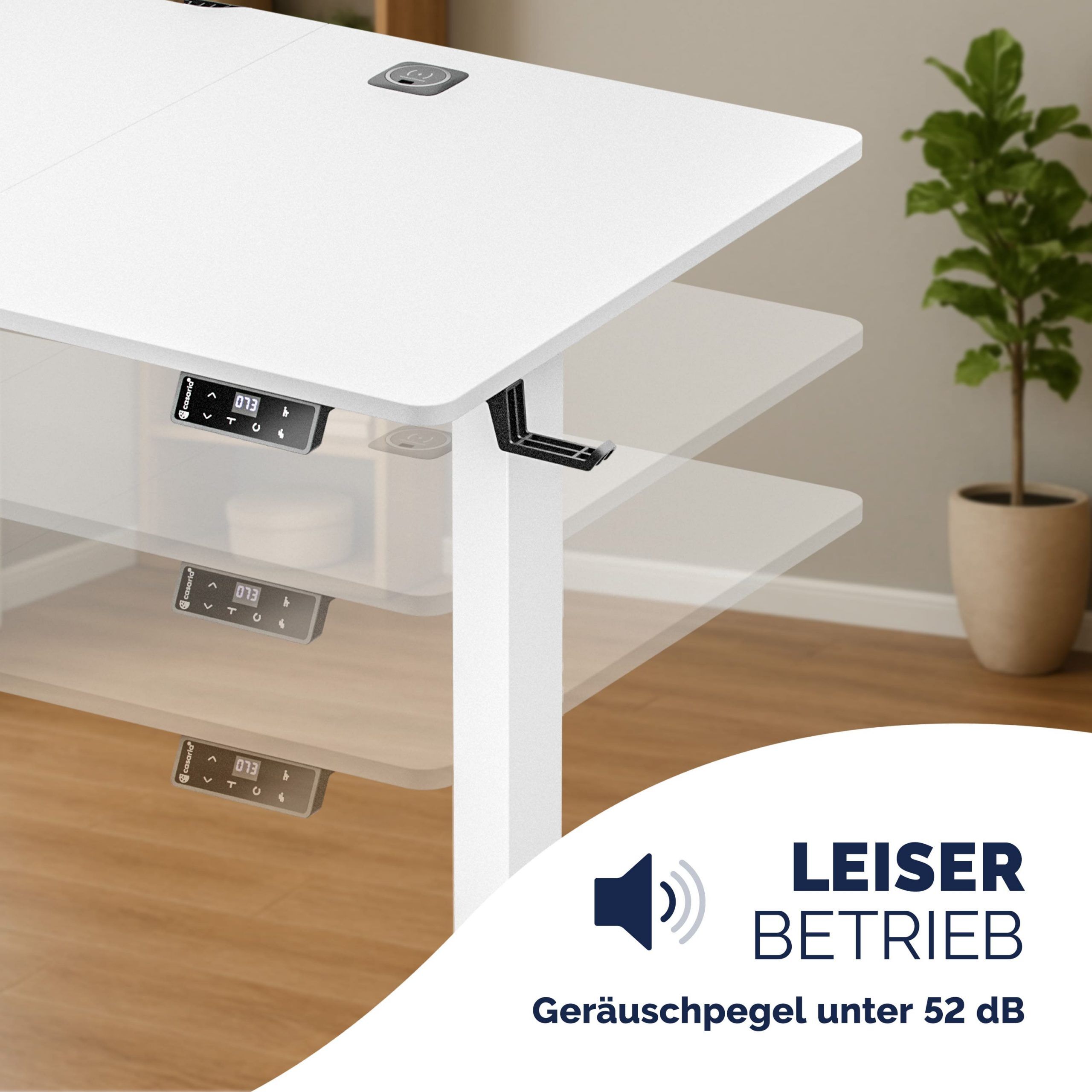 Höhenverstellbarer Schreibtisch Weiß 120x60x72-117cm