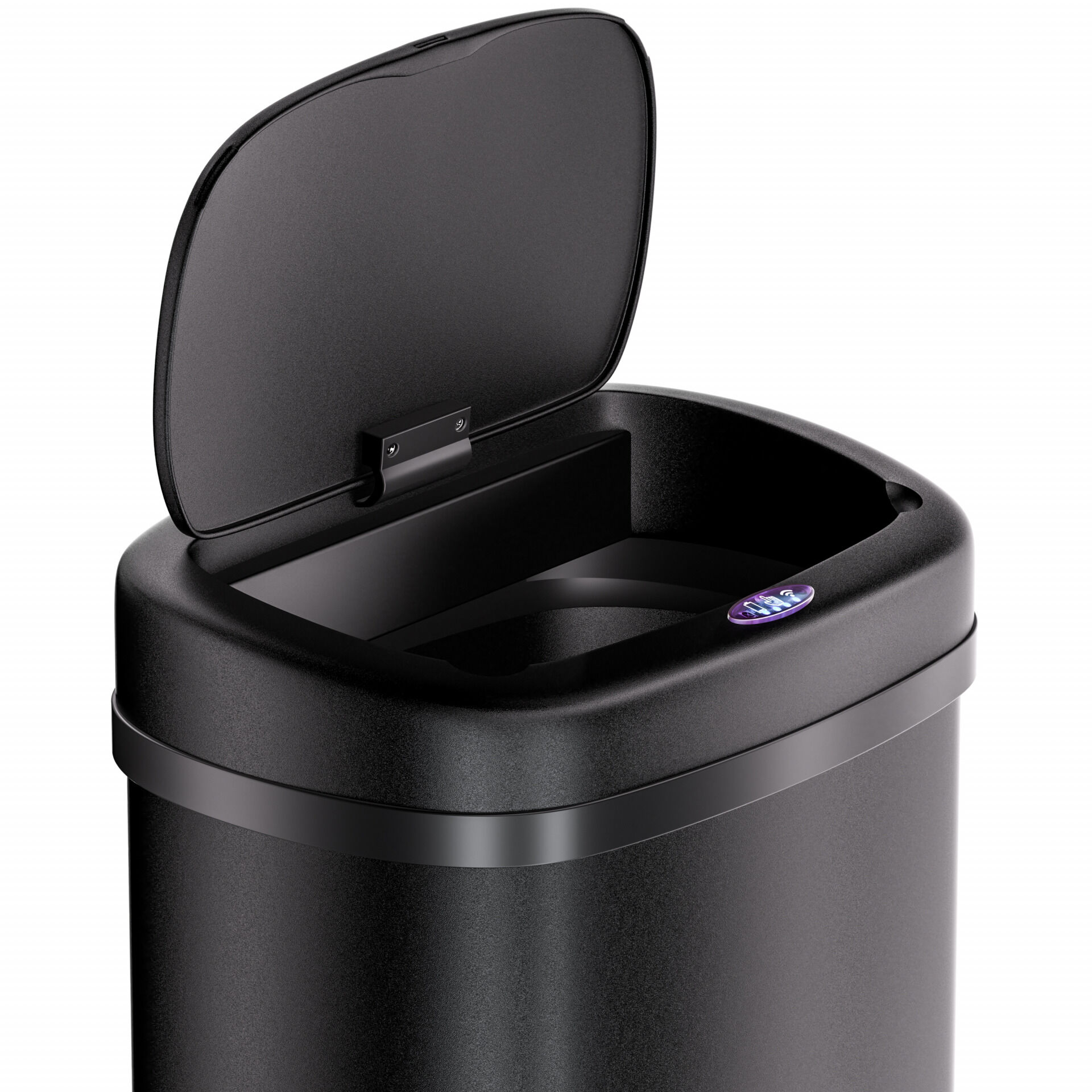 Sensor Mülleimer Edelstahl Schwarz 50L