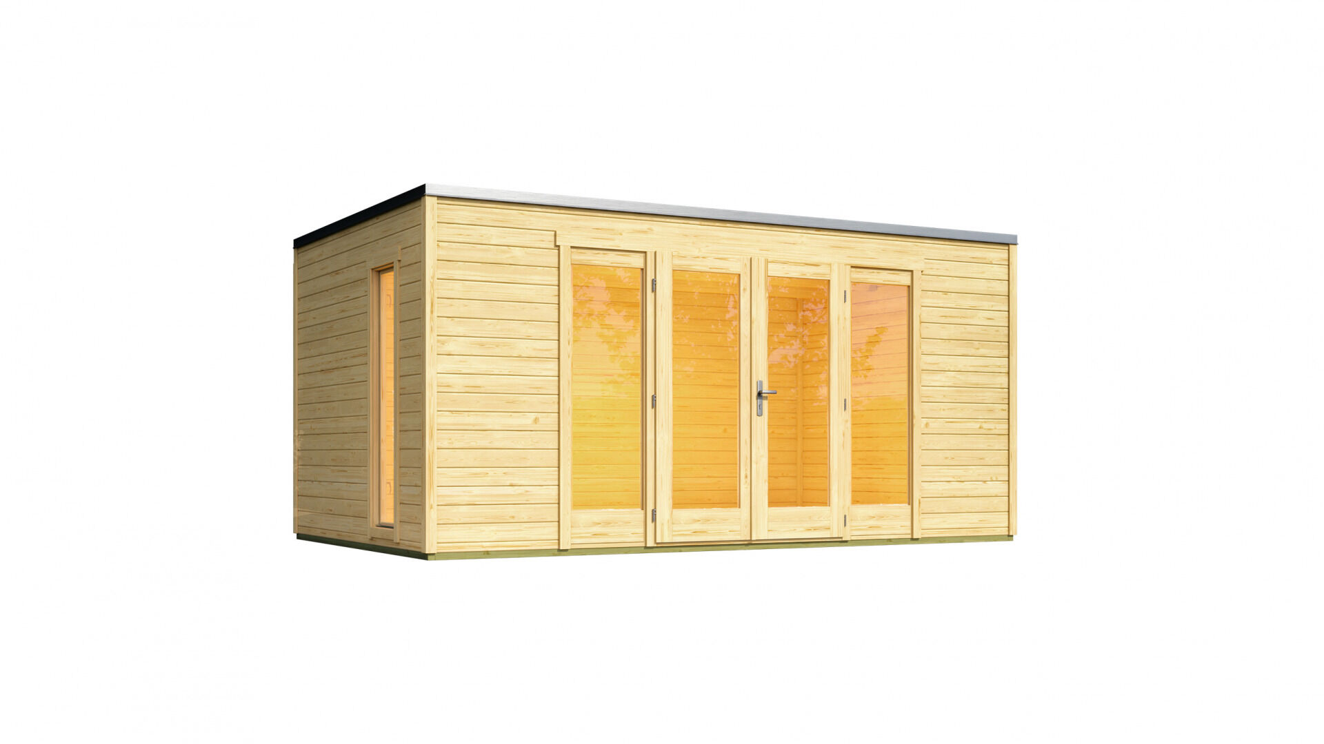 weka Gartenhaus P 285 4,5x3,0m, natur, Premium Dachbahn selbstklebend
