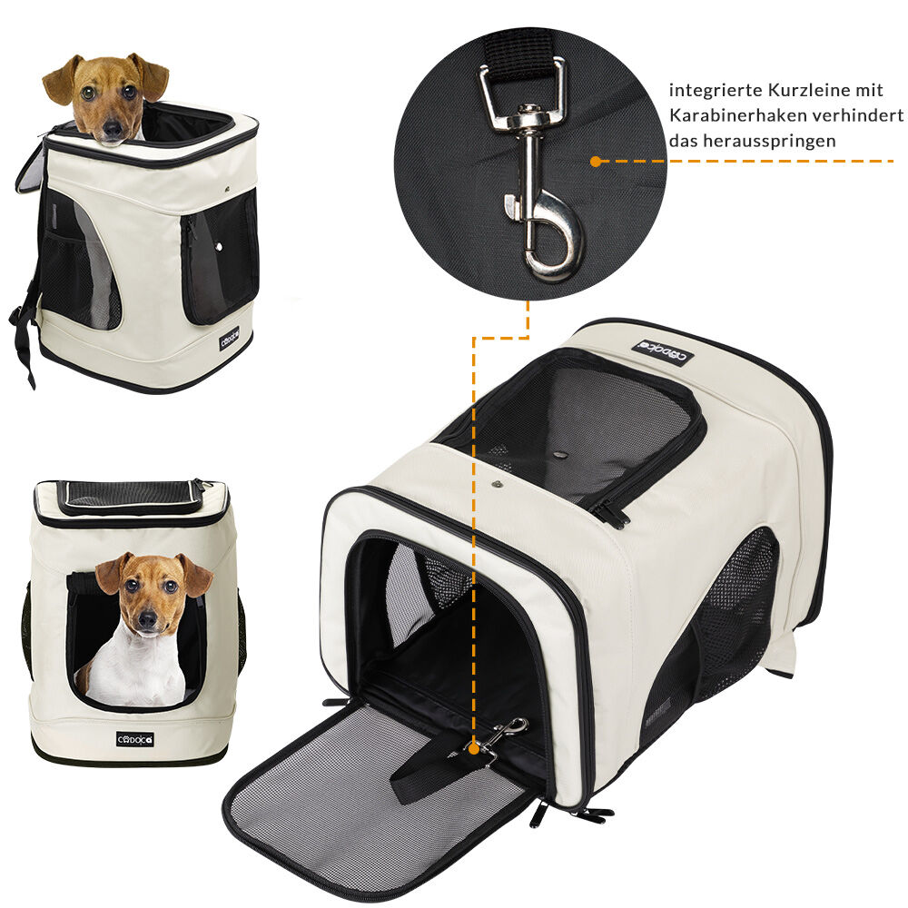 Katzenrucksack Beige 41x30x34cm