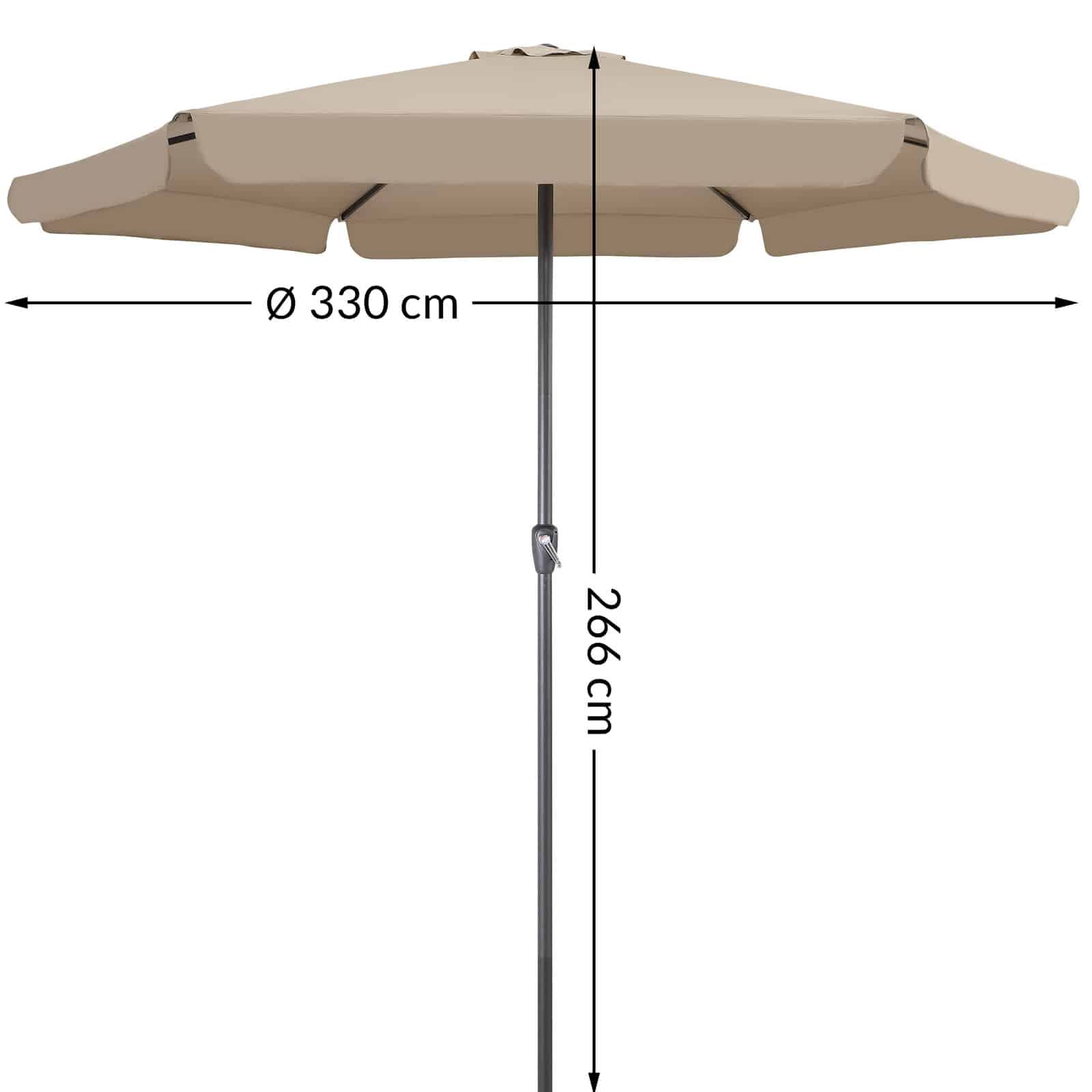 Sonnenschirm Maui Taupe Ø330cm UV-Schutz 80+