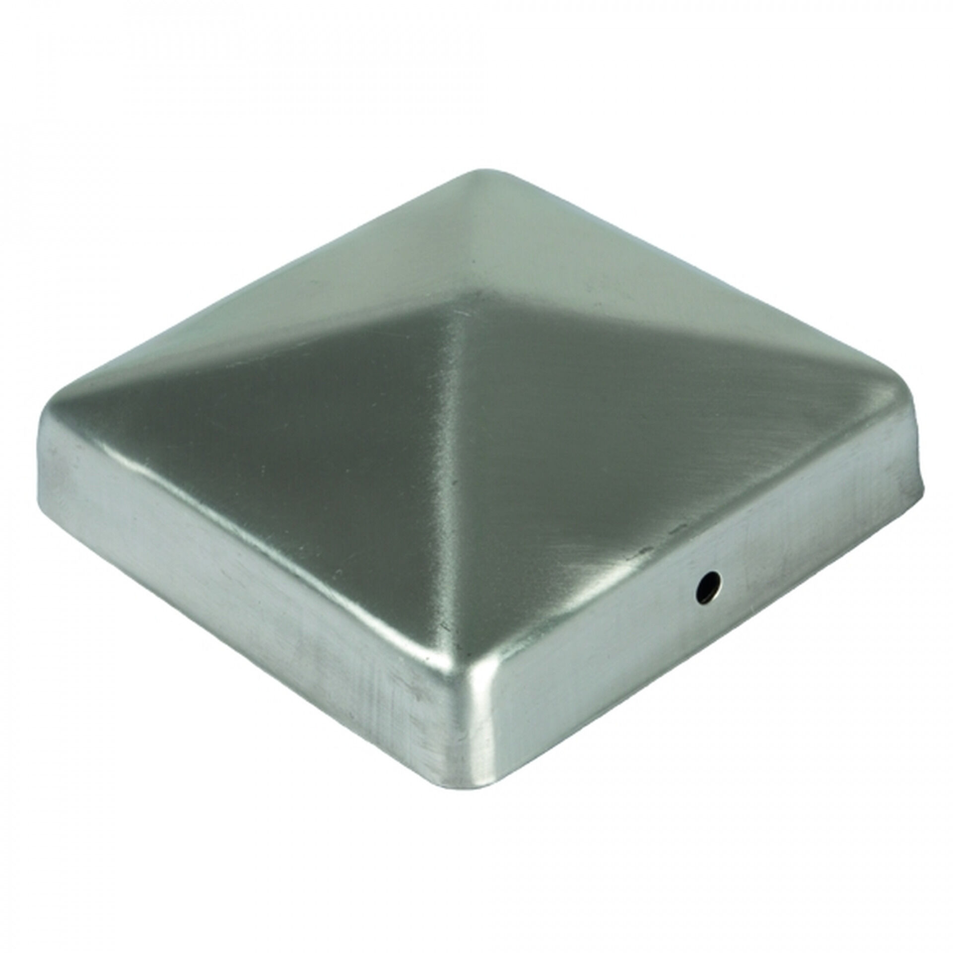 Pfostenabdeckung aus Metall 9 x 9 cm, Pyramide Edelstahl