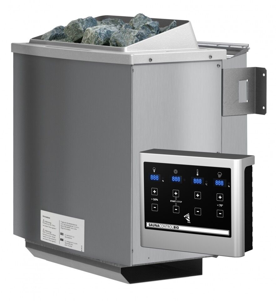 Saunaofen 9 kW Bio Kombiofen Set mit Steuergerät Easy-Bio und Steinen