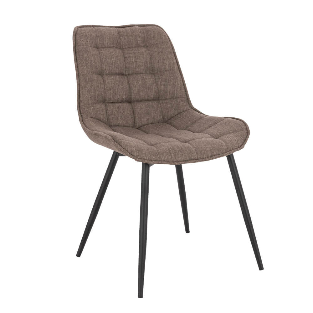 Polsterstuhl Esszimmer Webstoff IKALO – 4er Set Grau/Braun