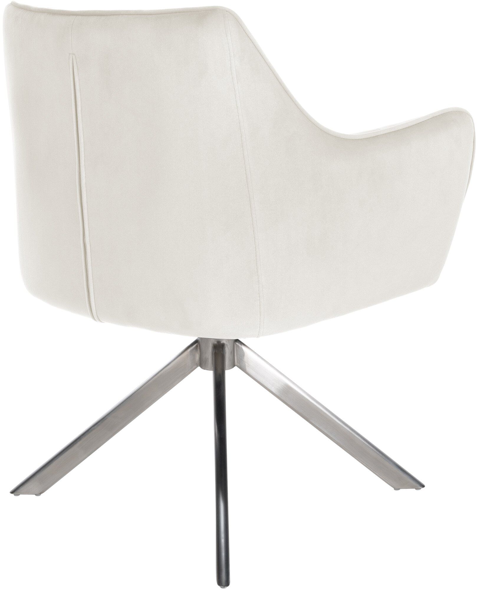 Esszimmerstuhl Swing Samt edelstahl, creme