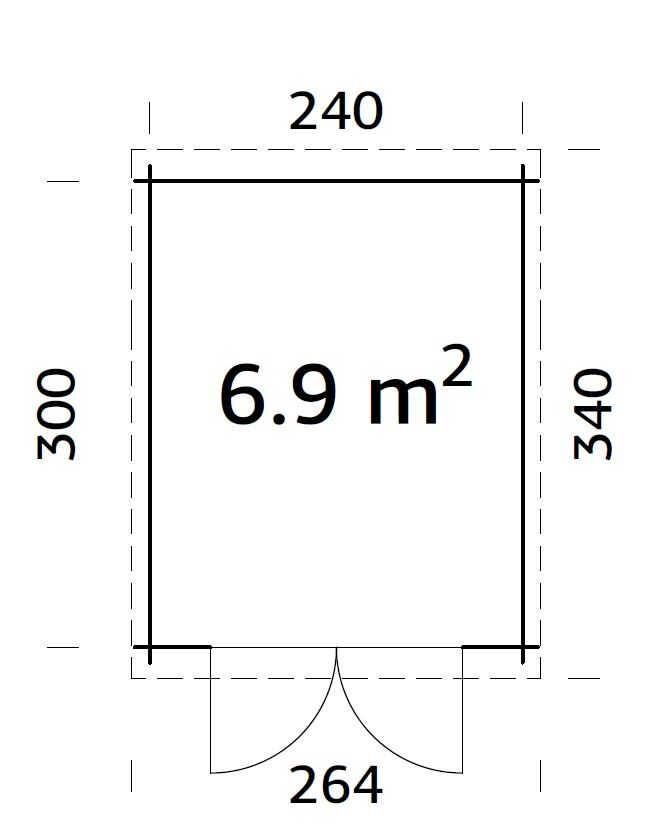 Grundriss Palmako Gartenhaus Ella 6-9