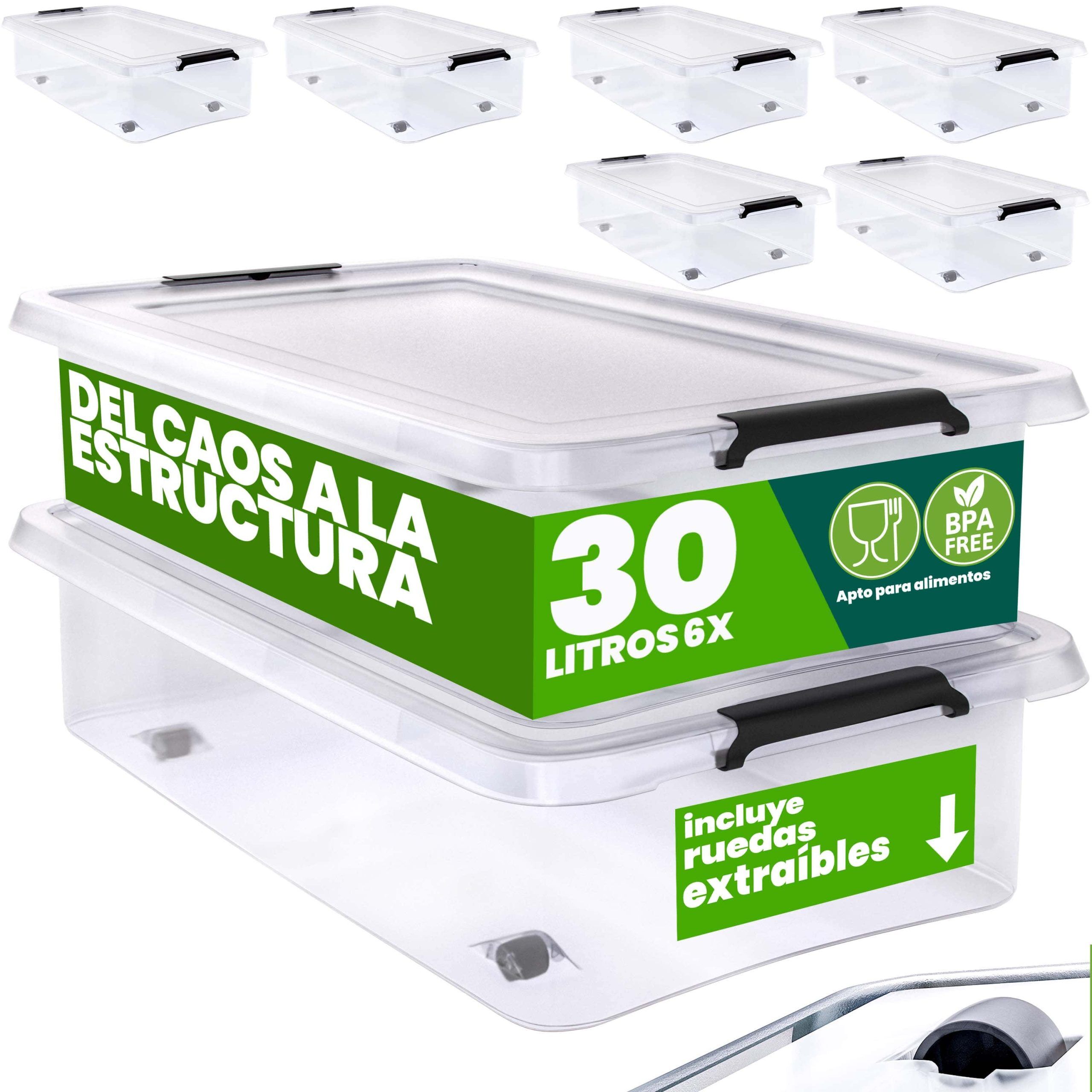 Aufbewahrungsbox 6er-Set Transparent 60x40x17cm 30L stapelbar