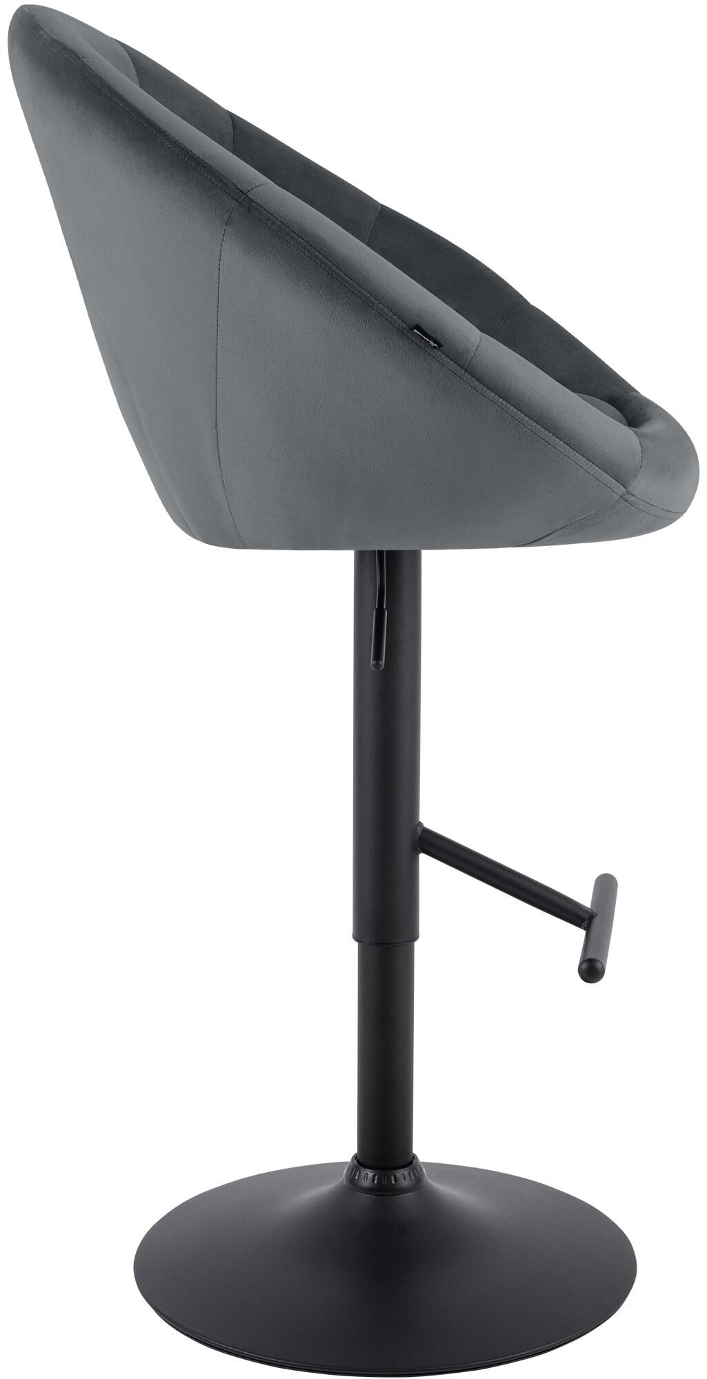 Barhocker London Samt schwarz, dunkelgrau