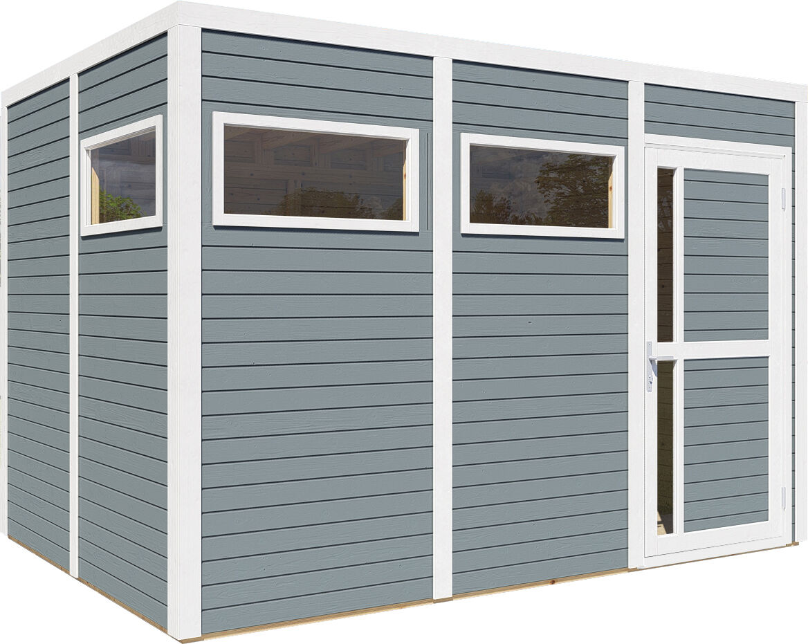Gartenhaus Cubus 3 Hellgrau 337 x 234 cm