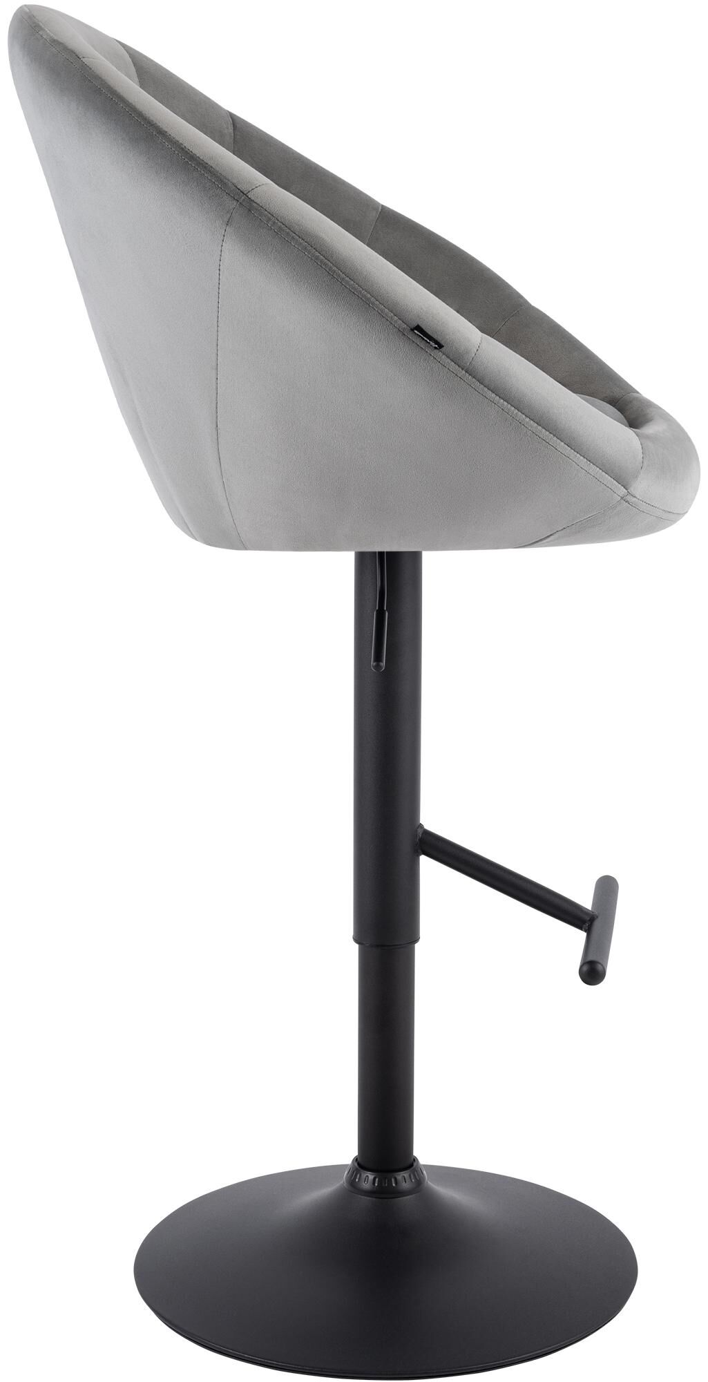 Barhocker London Samt schwarz, grau