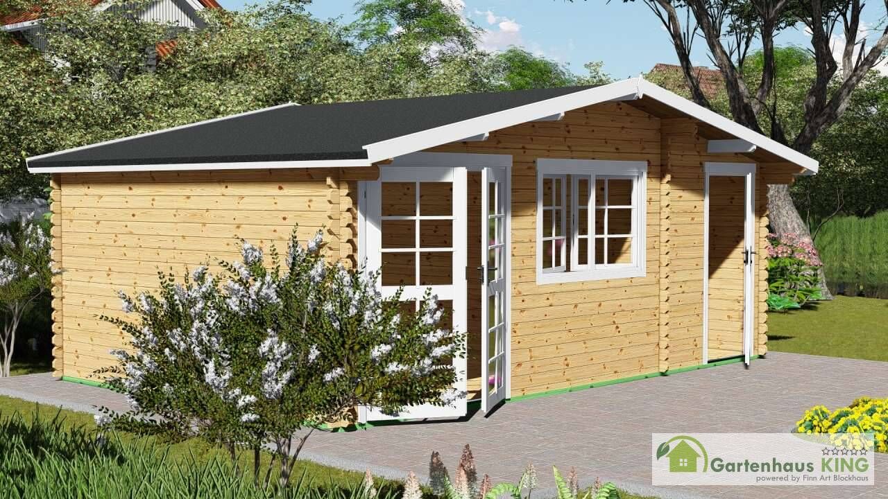 Gartenhaus Norwegen 61- Blockhaus mit Abstellraum