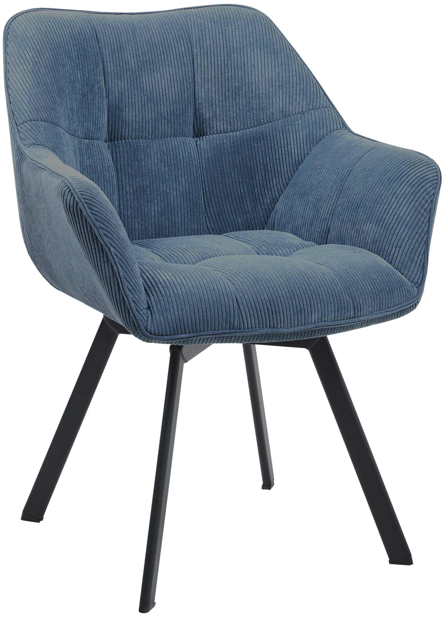 Esszimmerstuhl Jordi Cord, blau