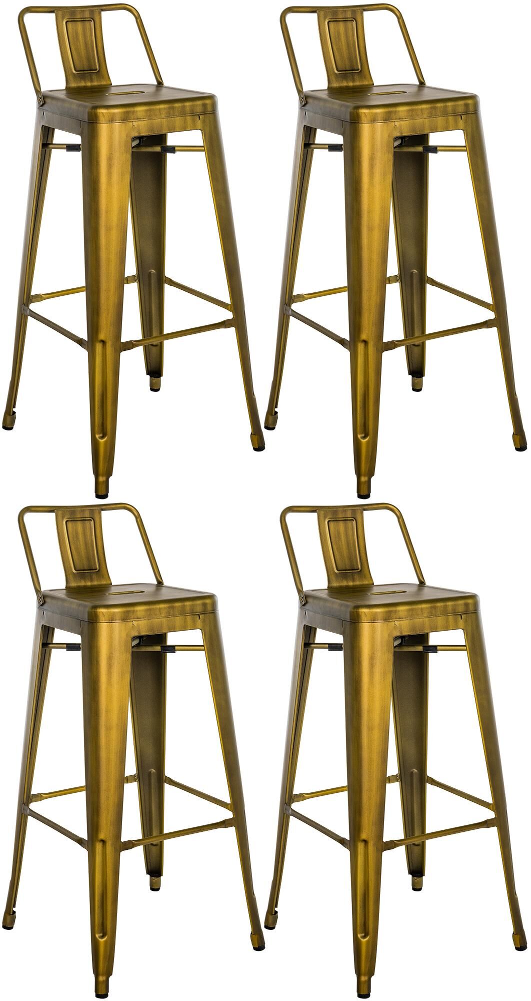 4er Set Barhocker Mason, gold