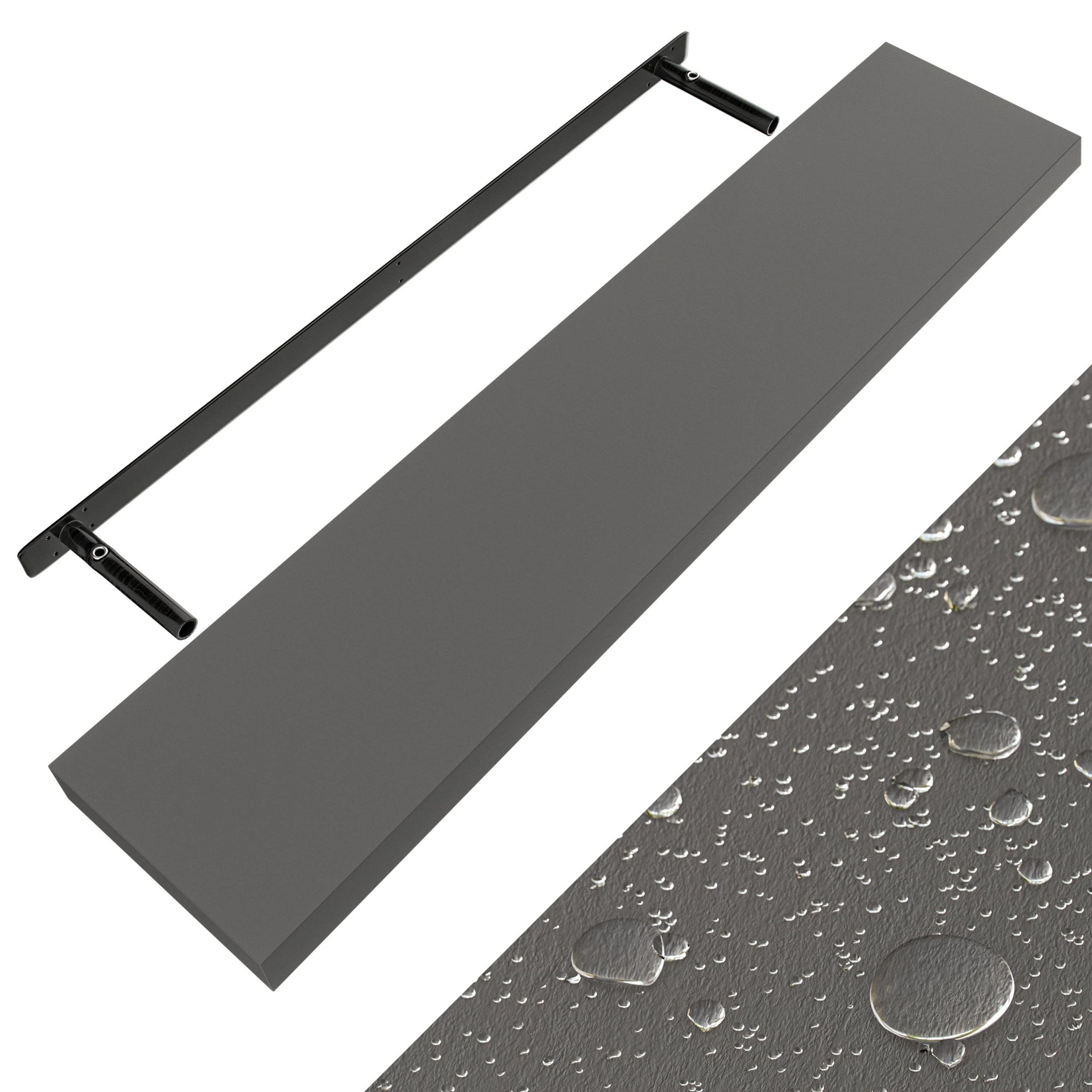 Wandregal Schweberegal 110cm Grau + Halterung