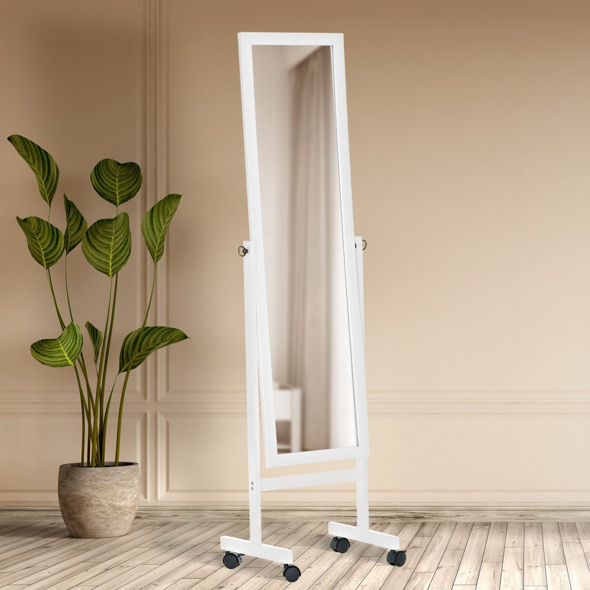Standspiegel Yolanda eckig, weiß
