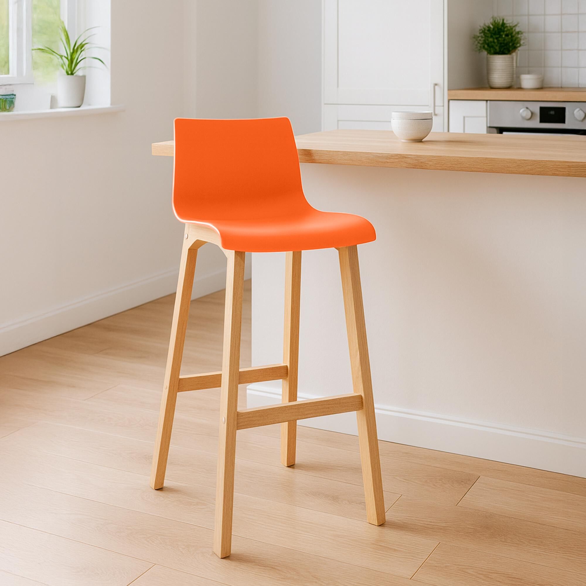 2er Set Barhocker Hoover Natura, orange