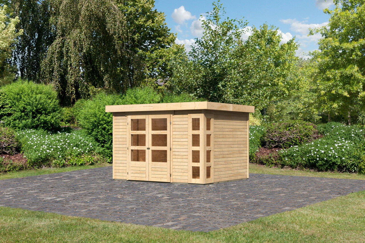 Flachdach Gartenhaus Kerko 5 natur