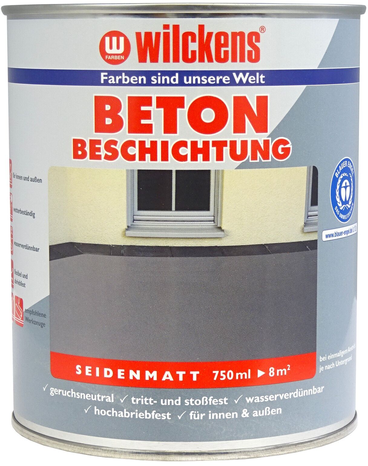 266102 Wilckens Betonbeschichtung LF RAL 7032 Kieselgrau 0.75l