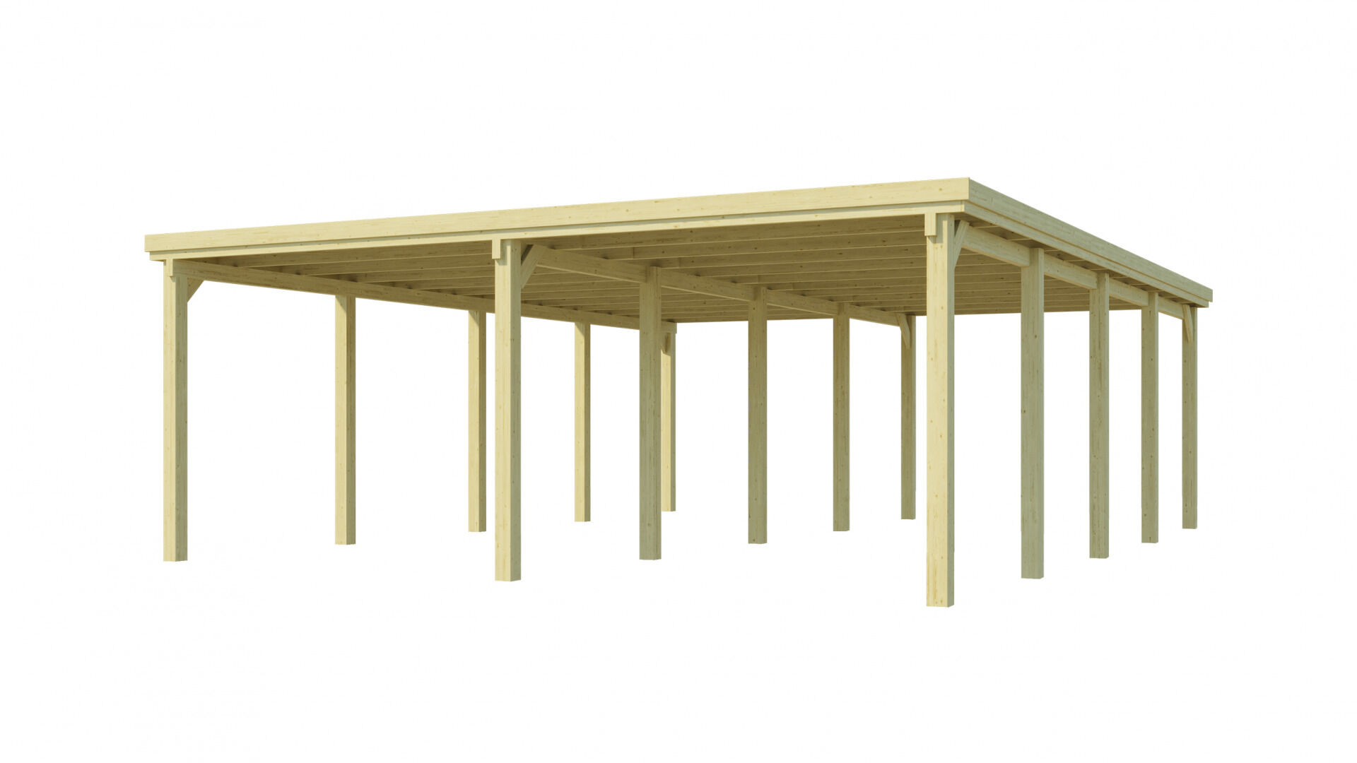 weka Flachdach-Doppelcarport 618 Gr.3 mit PVC-Dachplatten