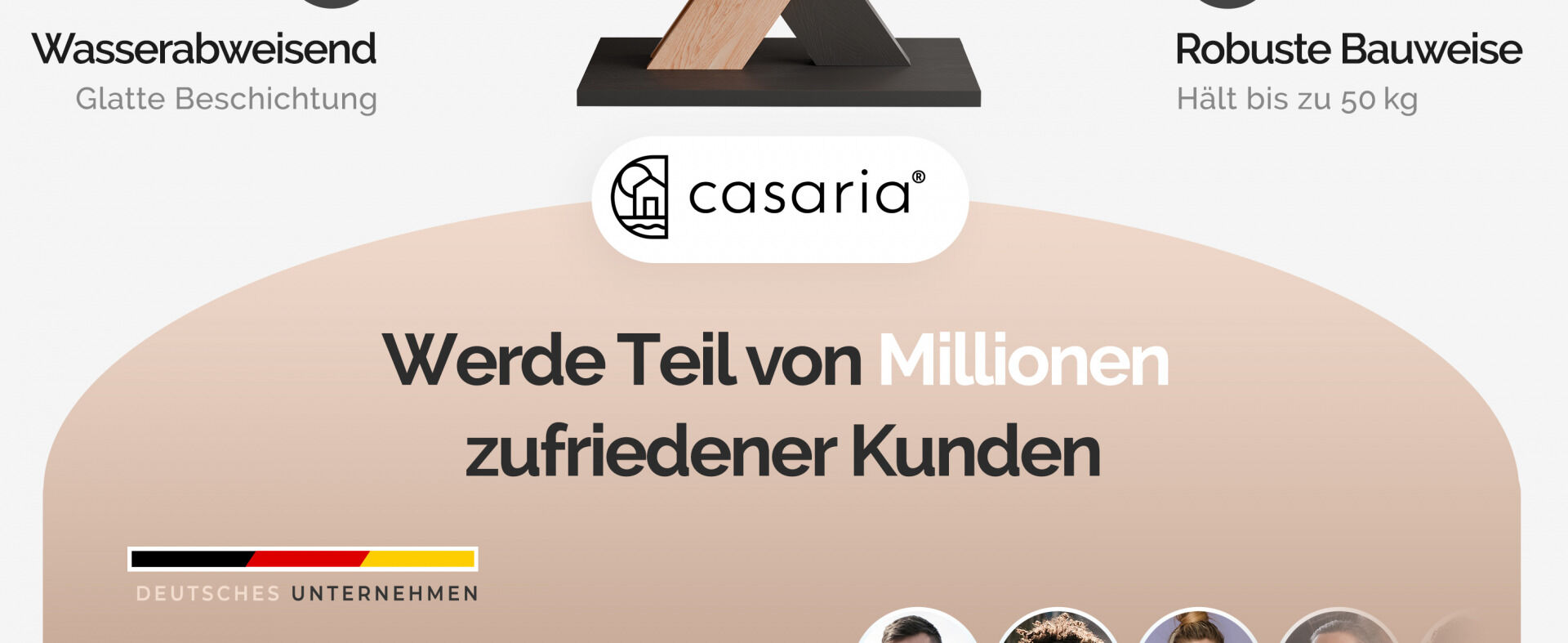 Couchtisch Detroit Holz/Grau 90x60x45cm