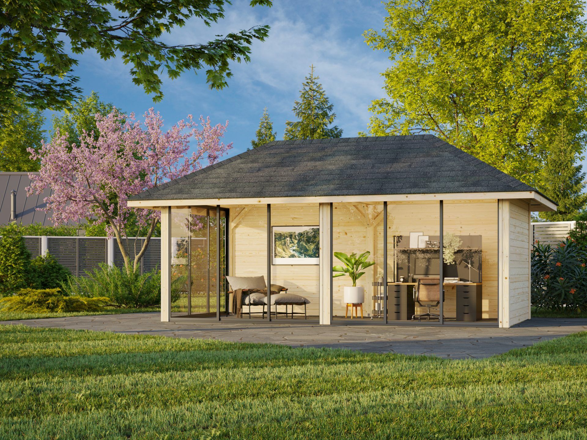 Palmako Pavillon Bianca 16,6 m2 Set 202 Slide
