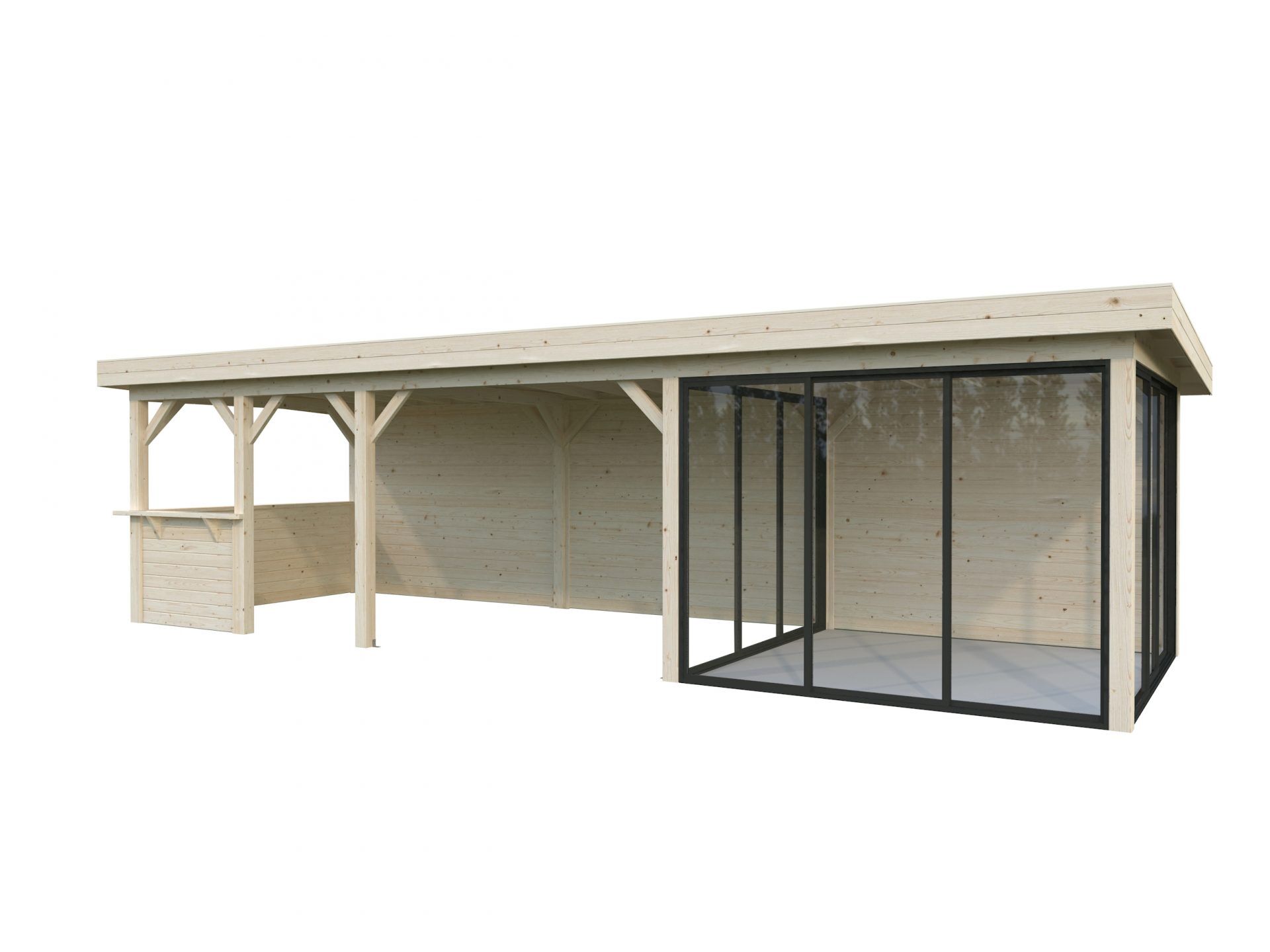 Palmako modernes Gartenhaus Lenna 24,9 m2 Set 416 Slide
