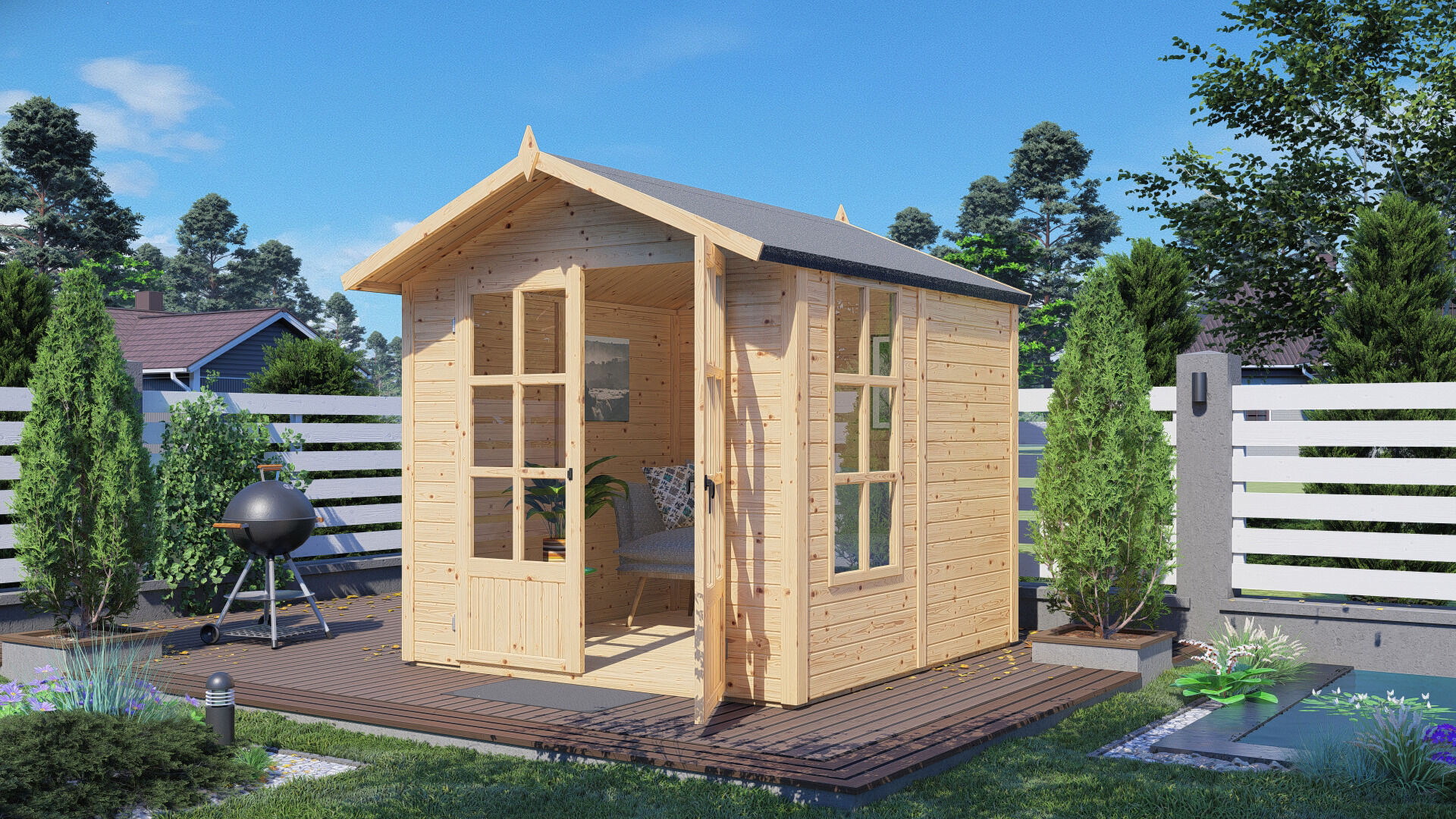 Gartenhaus MELROSE naturbelassen 202 x 207 cm