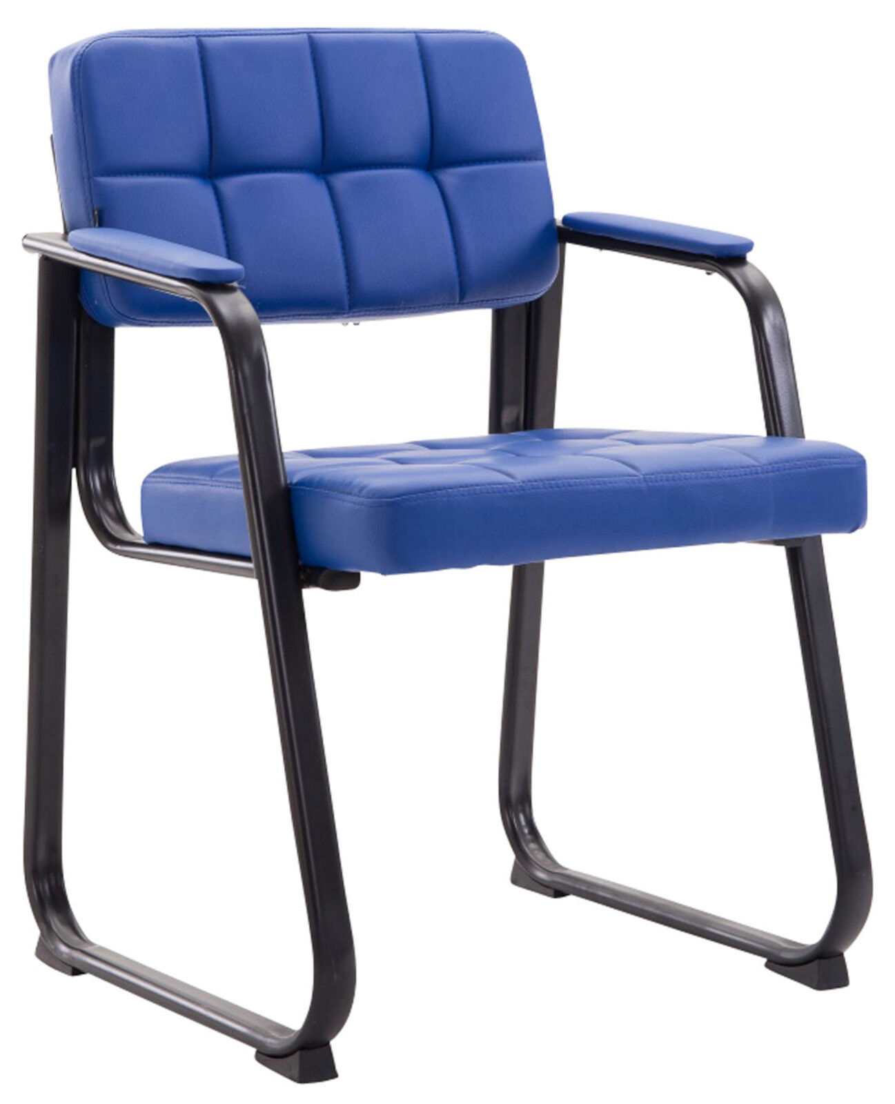 2er Set Besucherstühle Canada B Kunstleder, blau