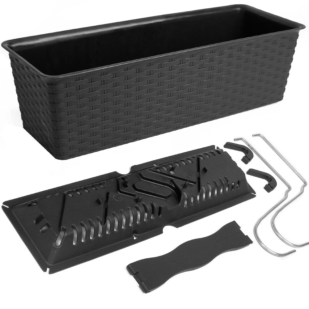 Balkonkasten Ratolla Anthrazit 49x16x17,5cm Bewässerungssystem