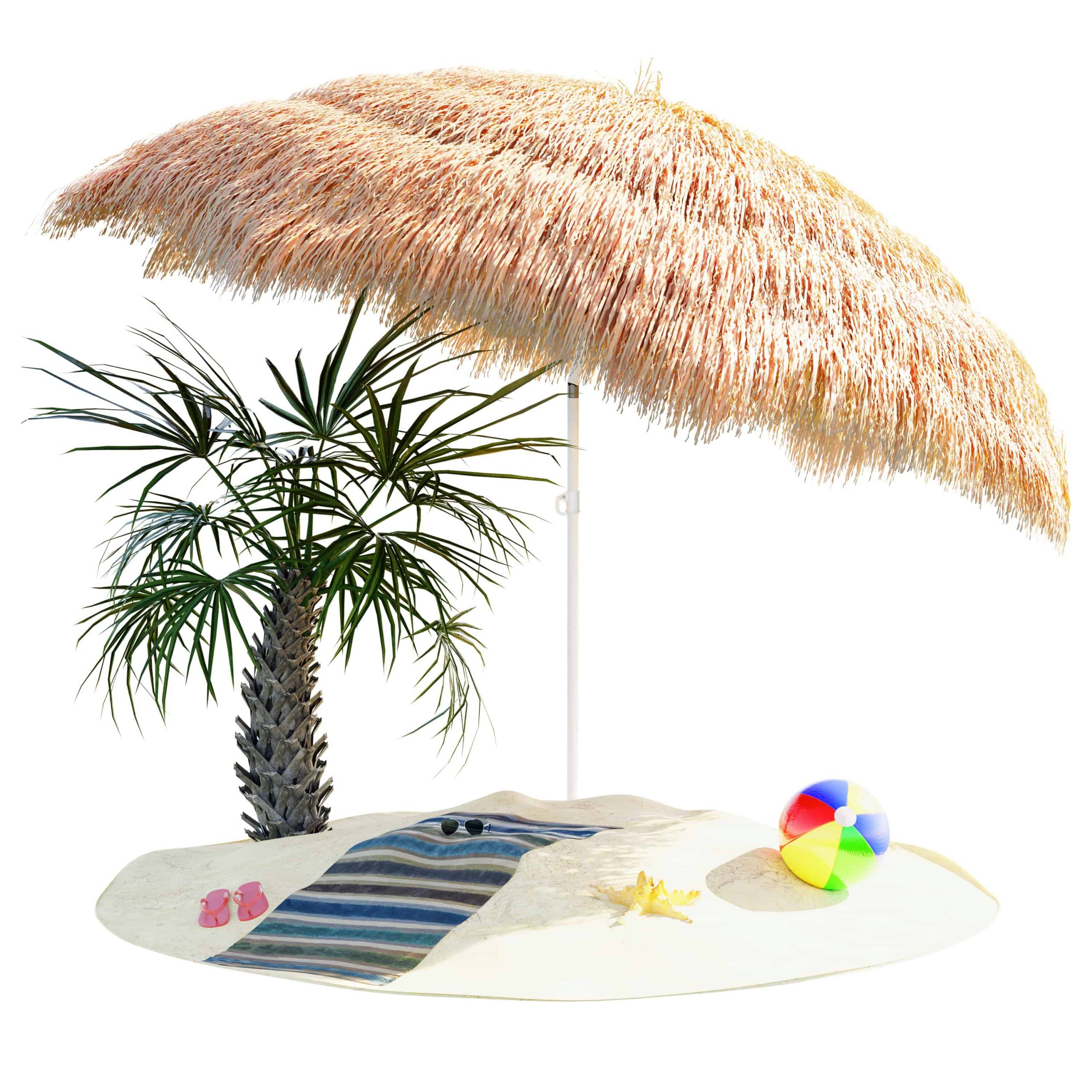 Sonnenschirm Hawaii Natur Ø160cm UV-Schutz 30+