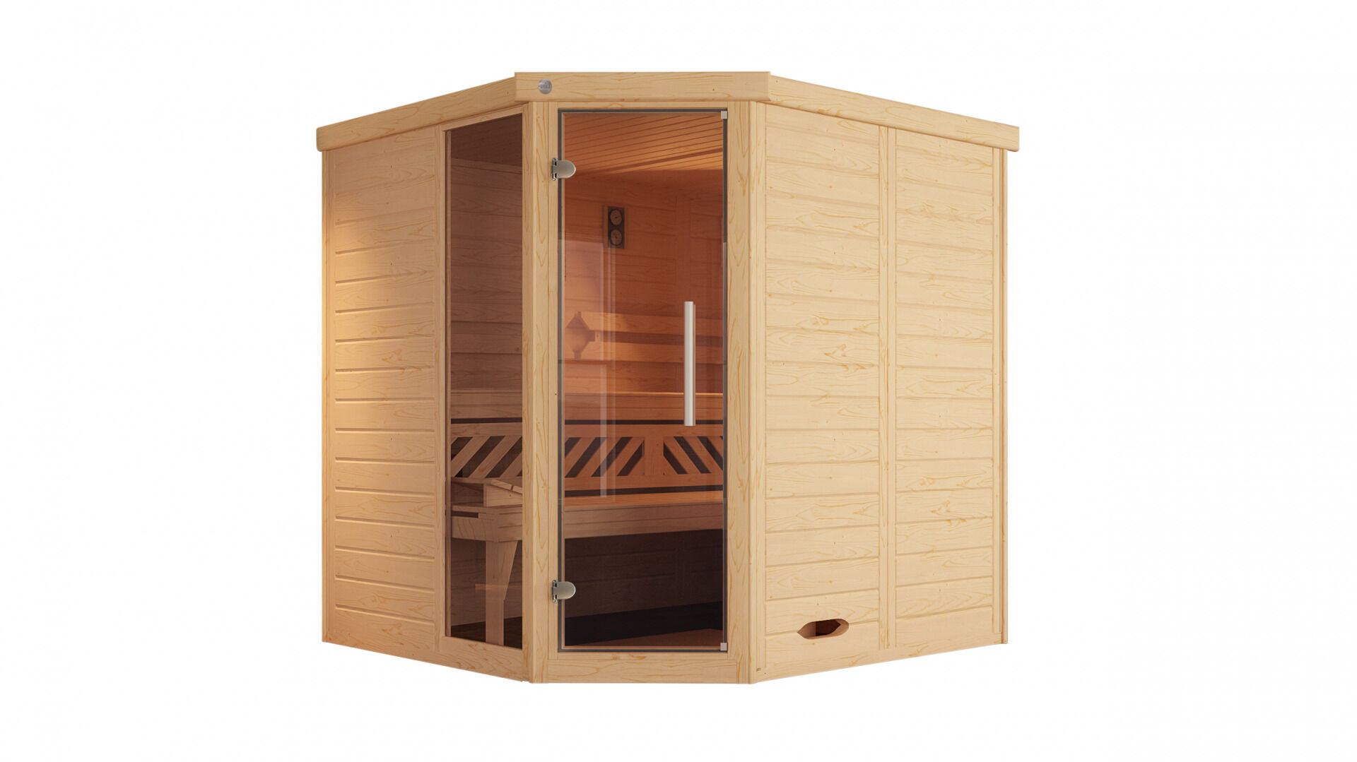 weka Design-Sauna KEMI Eck 2F, ohne Ofen, ohne Beleuchtung