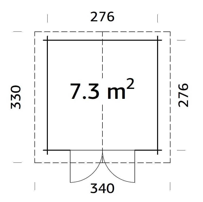 Grundriss Palmako Gartenhaus Lotta 7,3 m²