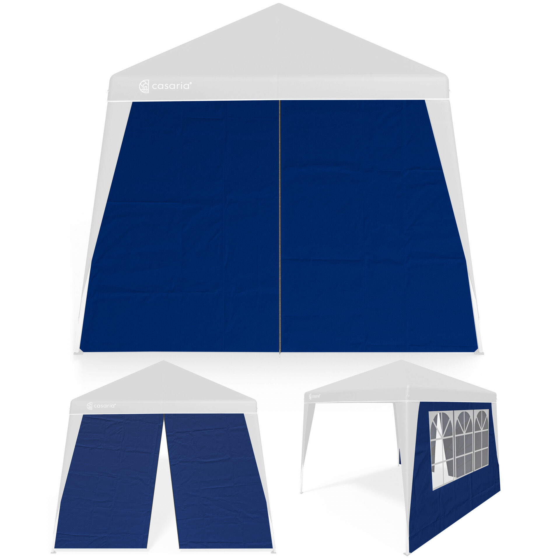Seitenwand Faltpavillon Capri 2er-Set Blau 3x3m