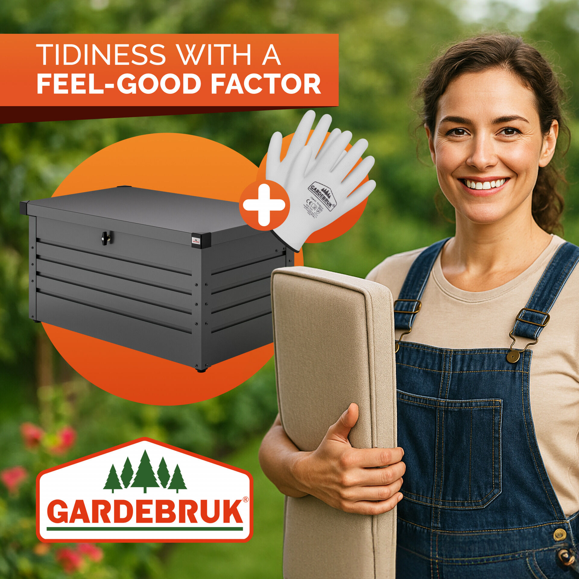 Gartenbox 385L Anthrazit wasserdicht abschließbar bis 100kg verzinkt