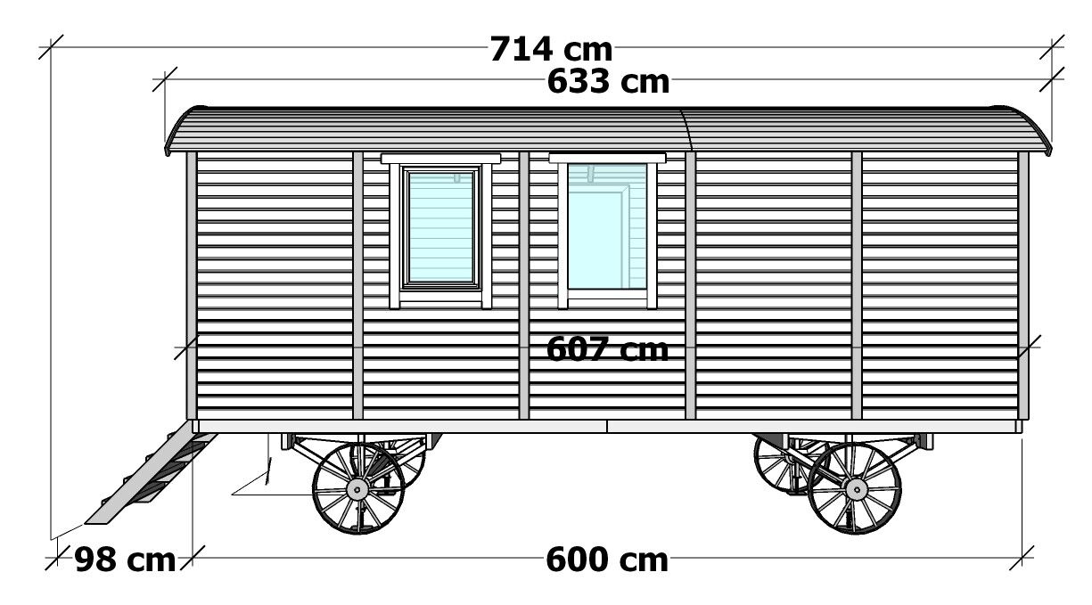 Pipowagen Tinyhaus Bauwagen Zirkuswagen 6m