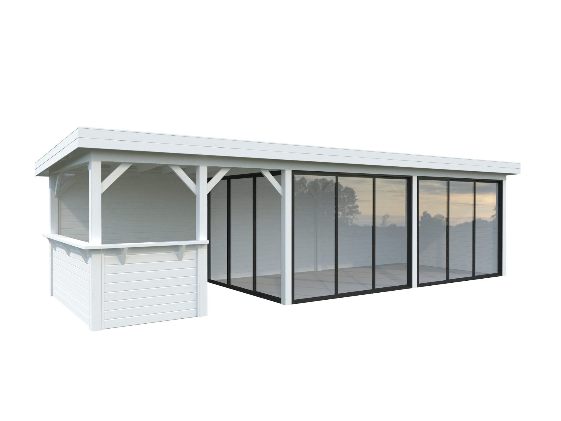 Palmako modernes Gartenhaus Lenna 24,9 m² Set 719 Slide Plus