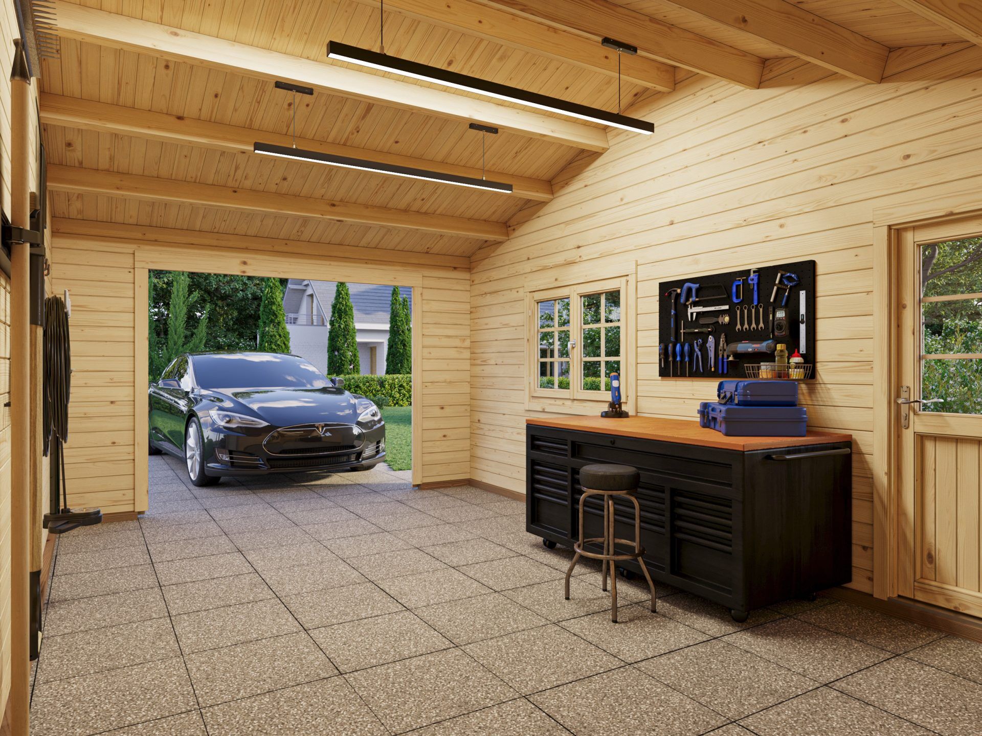 Palmako Holzgarage Roger 19,0+33,2 m2 ohne Tor