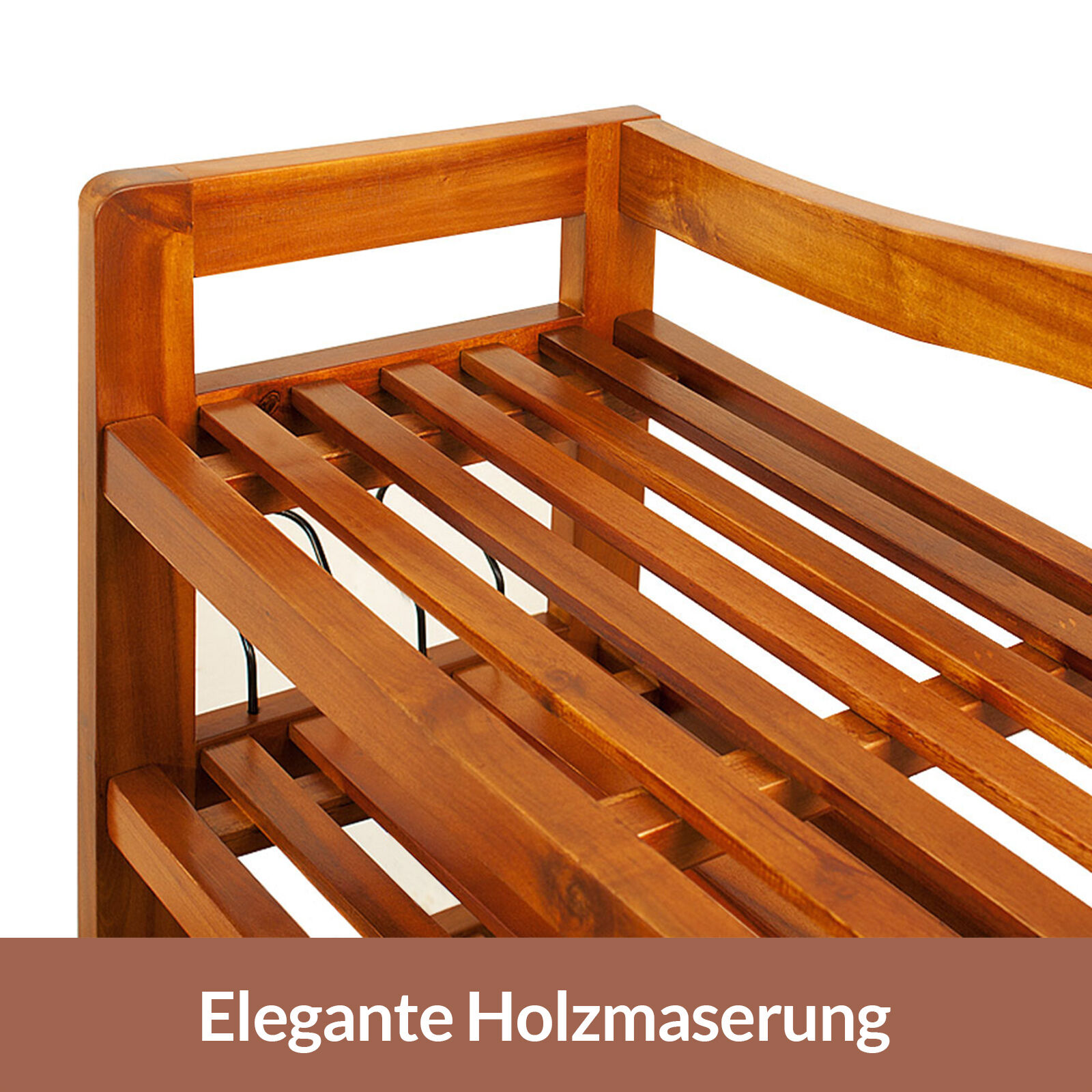 Schuhregal aus Akazienholz 75x26x82cm