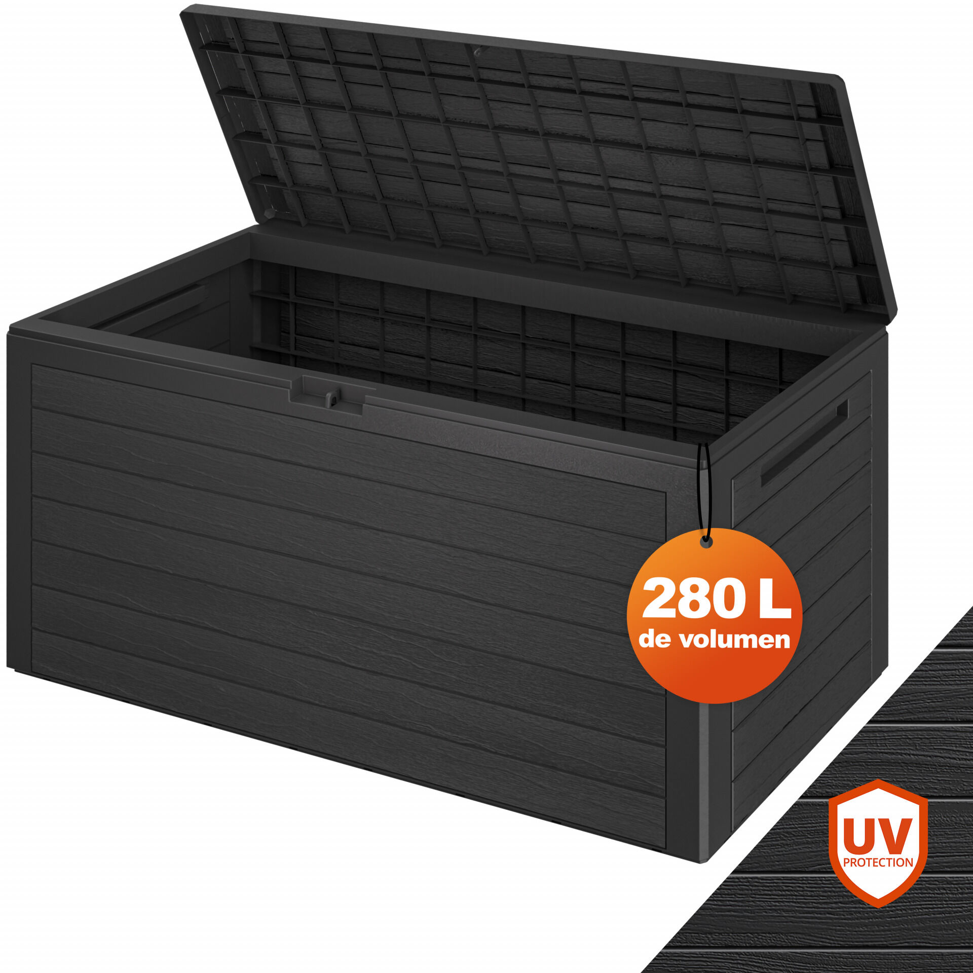 Gartenbox Woody 280L Anthrazit Holzoptik wasserdicht