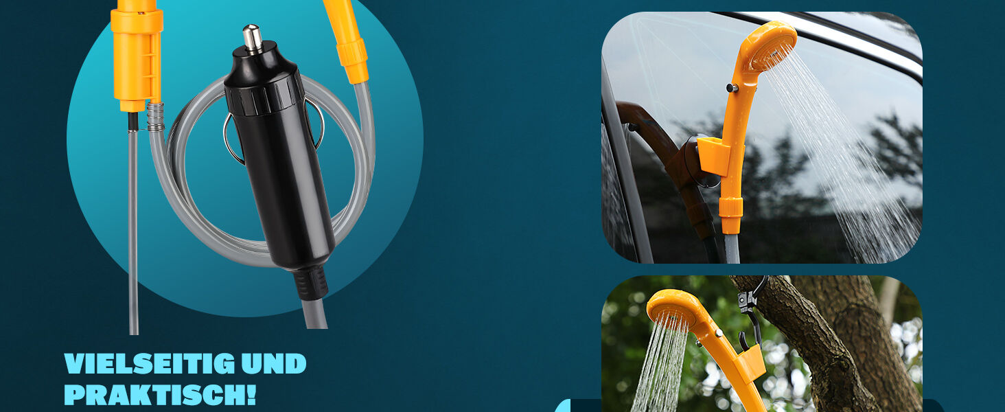 Campingdusche Gelb mit Tauchpumpe