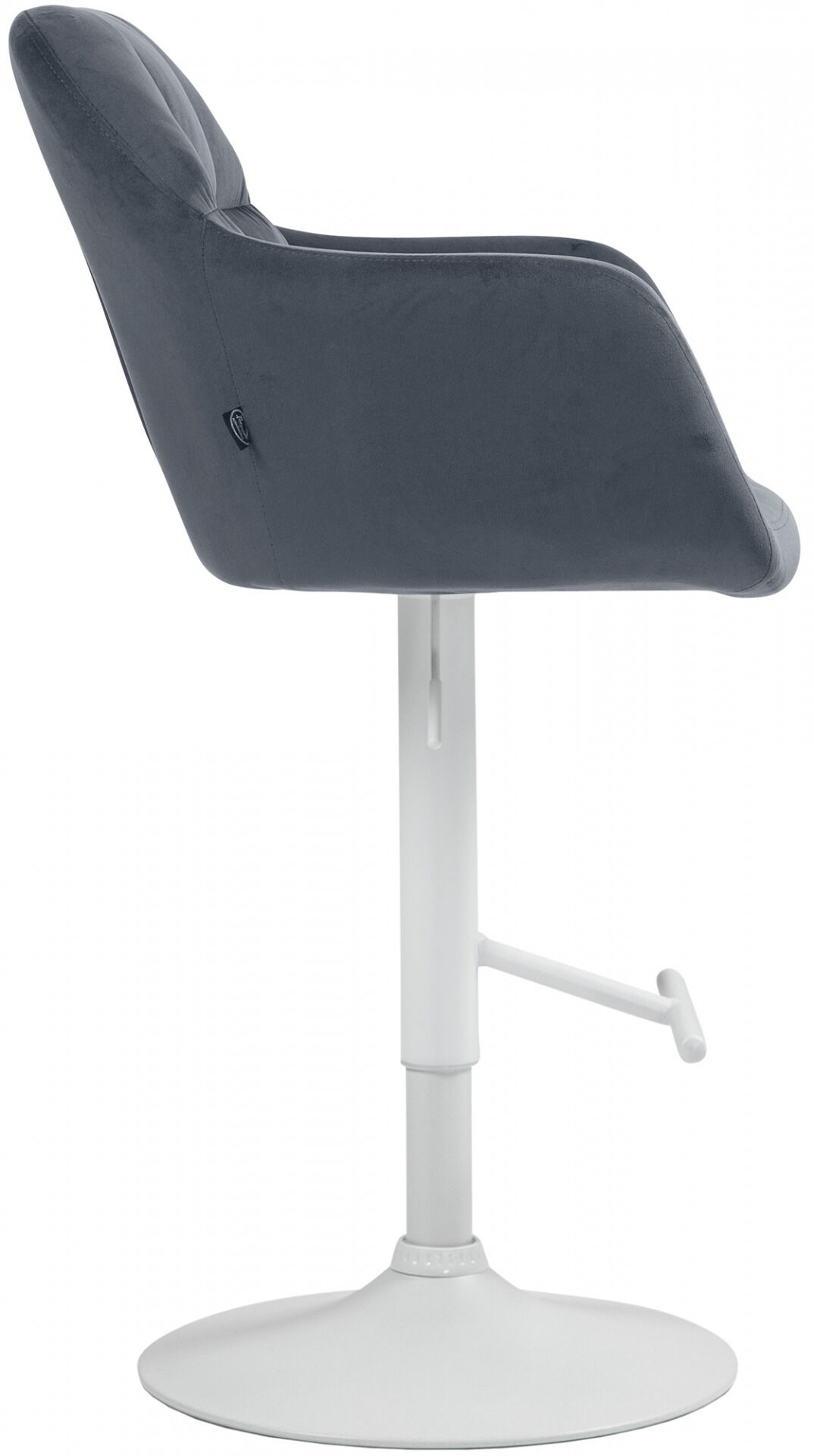 Barhocker Natoma Samt weiß, dunkelgrau