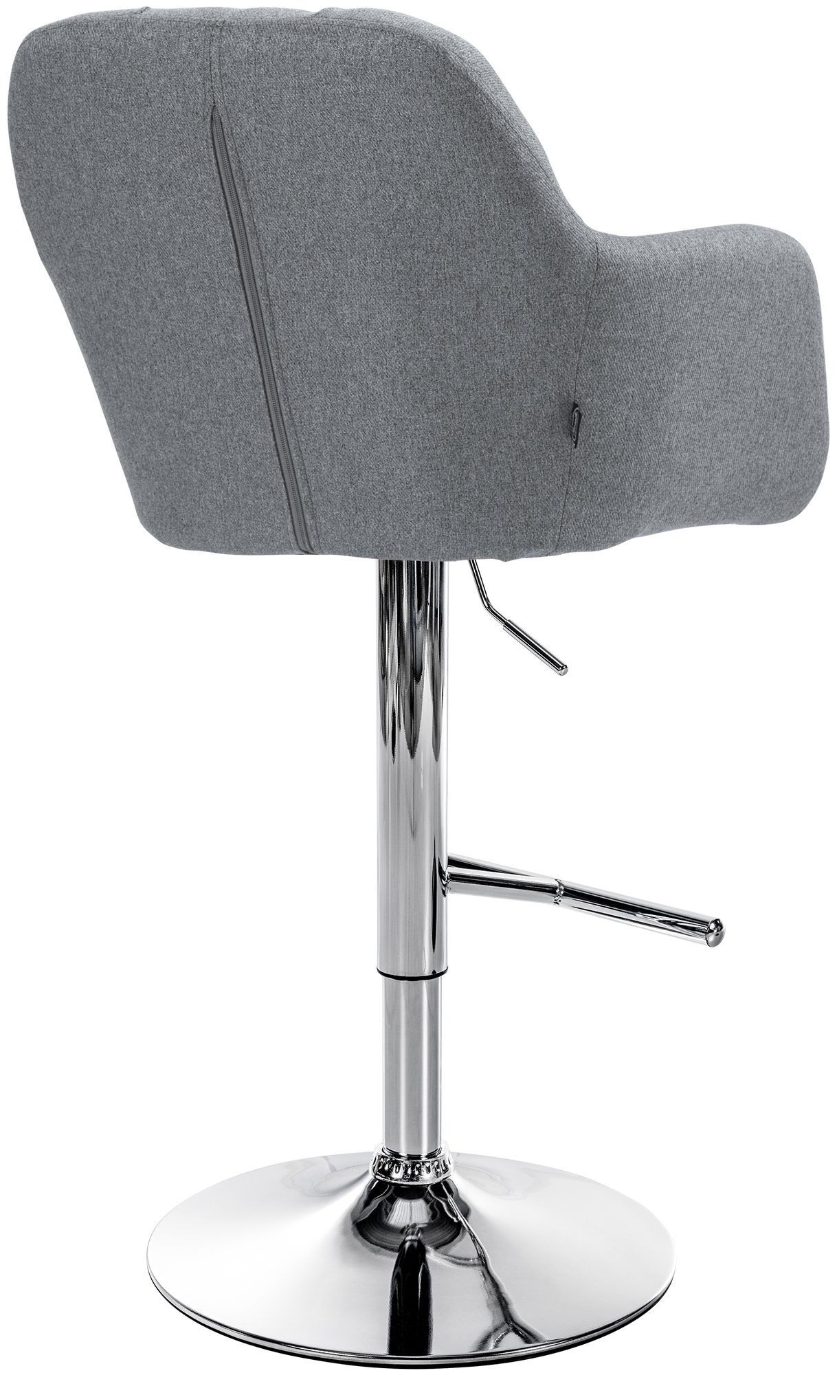 Barhocker Natoma Stoff chrom, grau